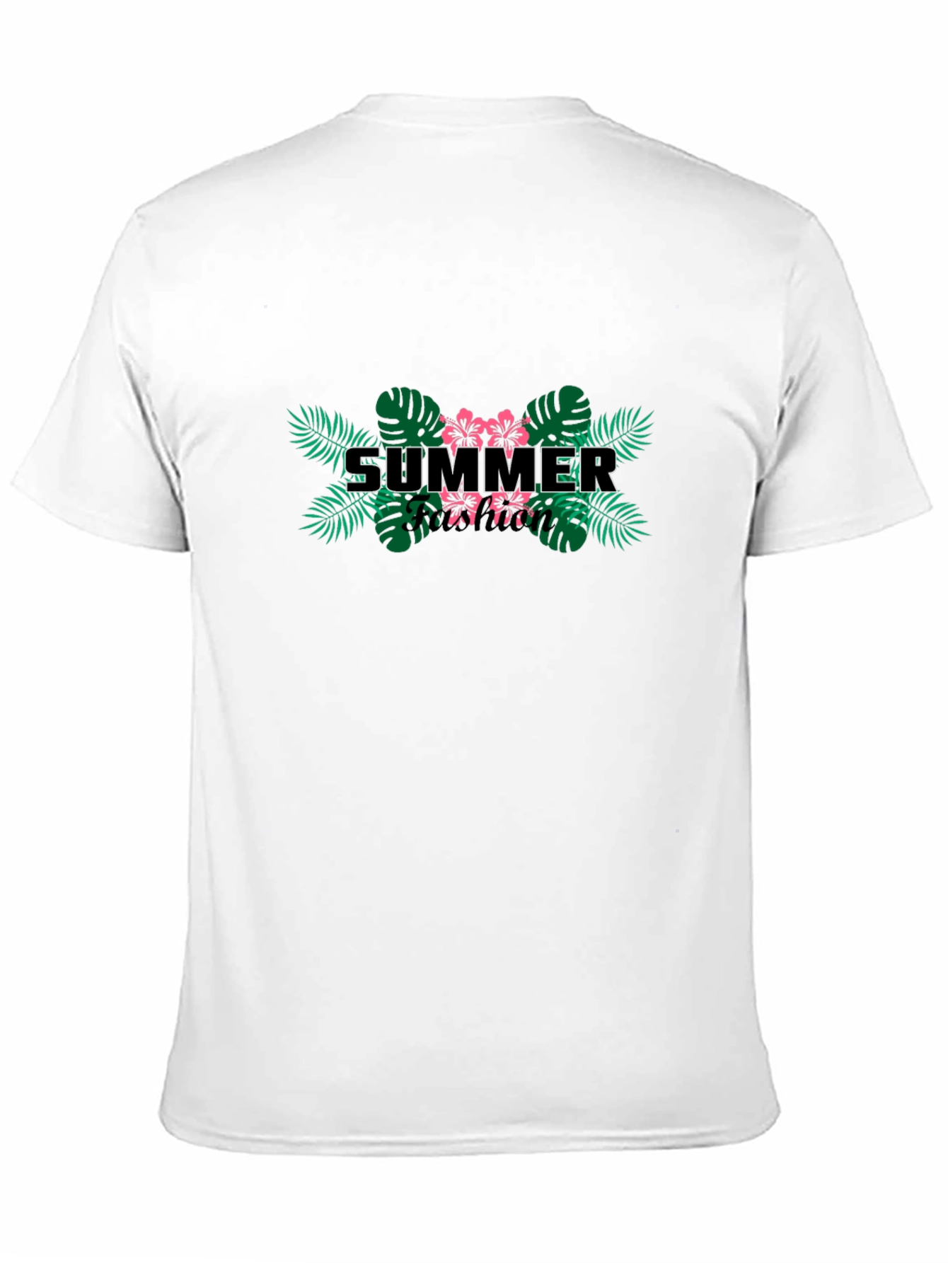 Black Summer Vacation Graphic Tee - Black Cotton Blend T-Shirt view 11