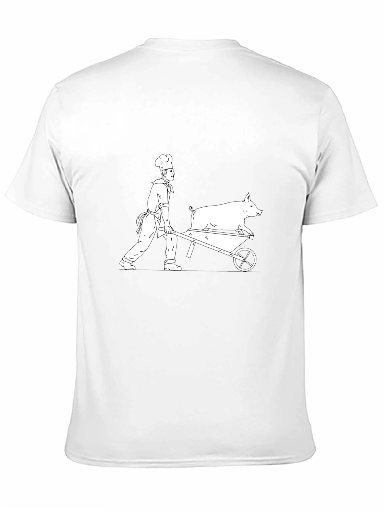 Black Chef Pig Wheelbarrow Graphic Tee view 11