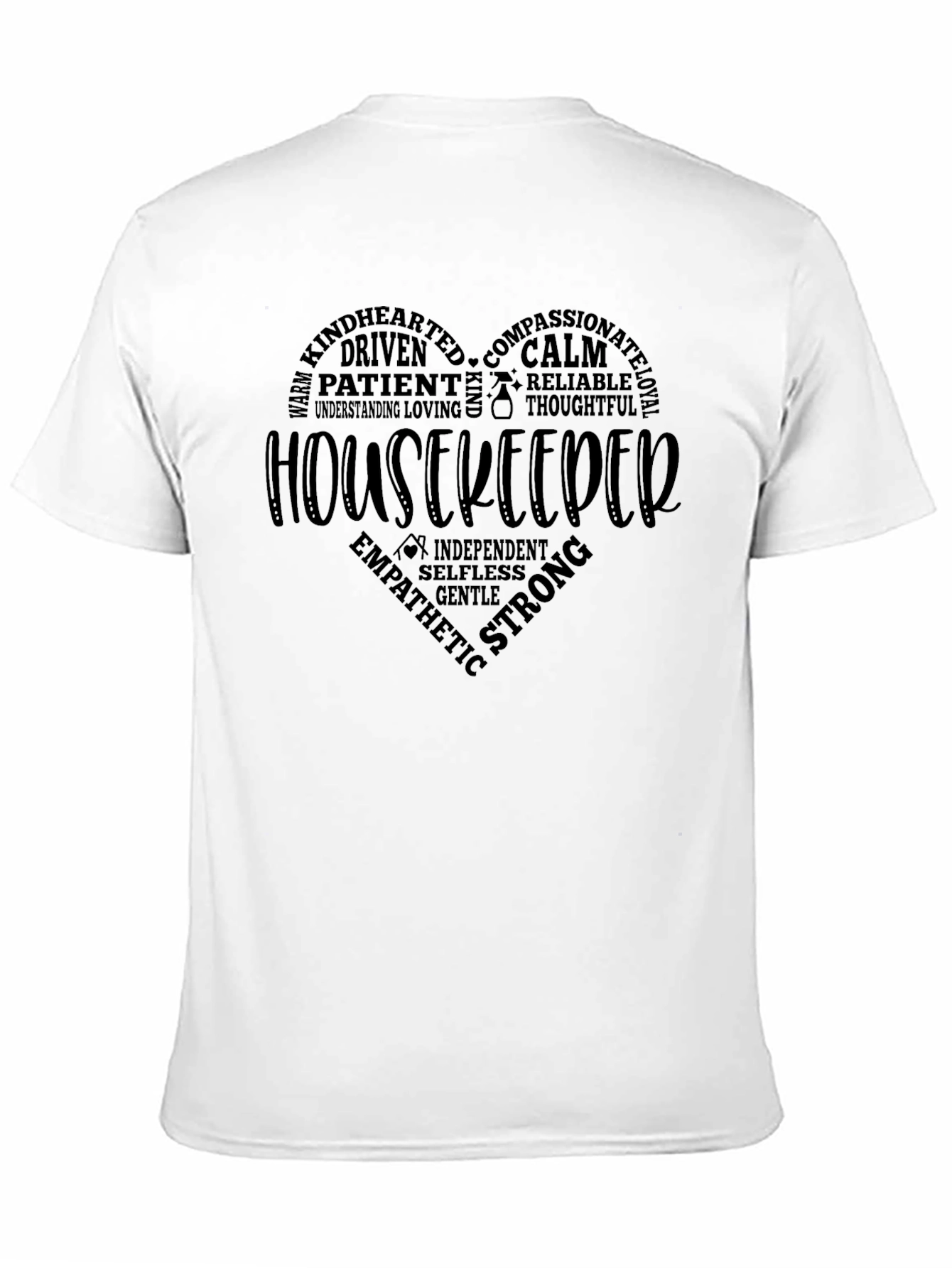 Black Housekeeper Heart Word Art T-Shirt view 11