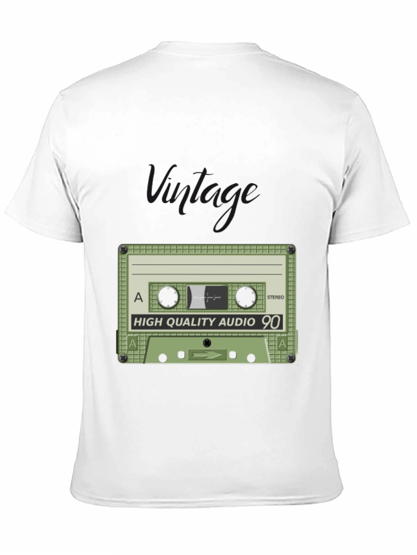 Black Retro Cassette Tape Black T-Shirt - High Quality Audio 90 view 11