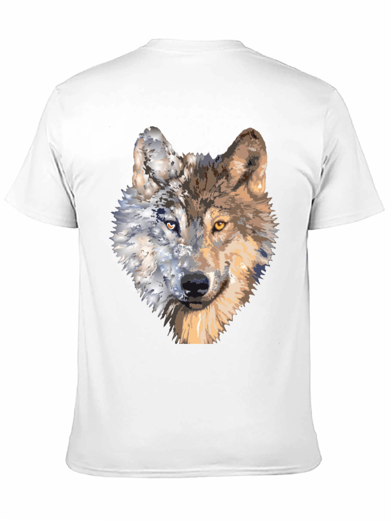 Black Wolf Portrait Graphic Tee - Unique Two-Faced Design view 11