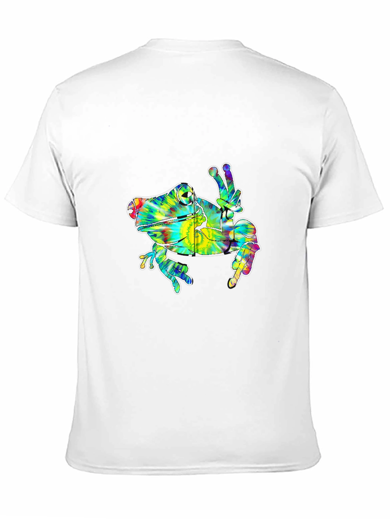 Black Tie Dye Frog Peace Sign Graphic T-Shirt view 11