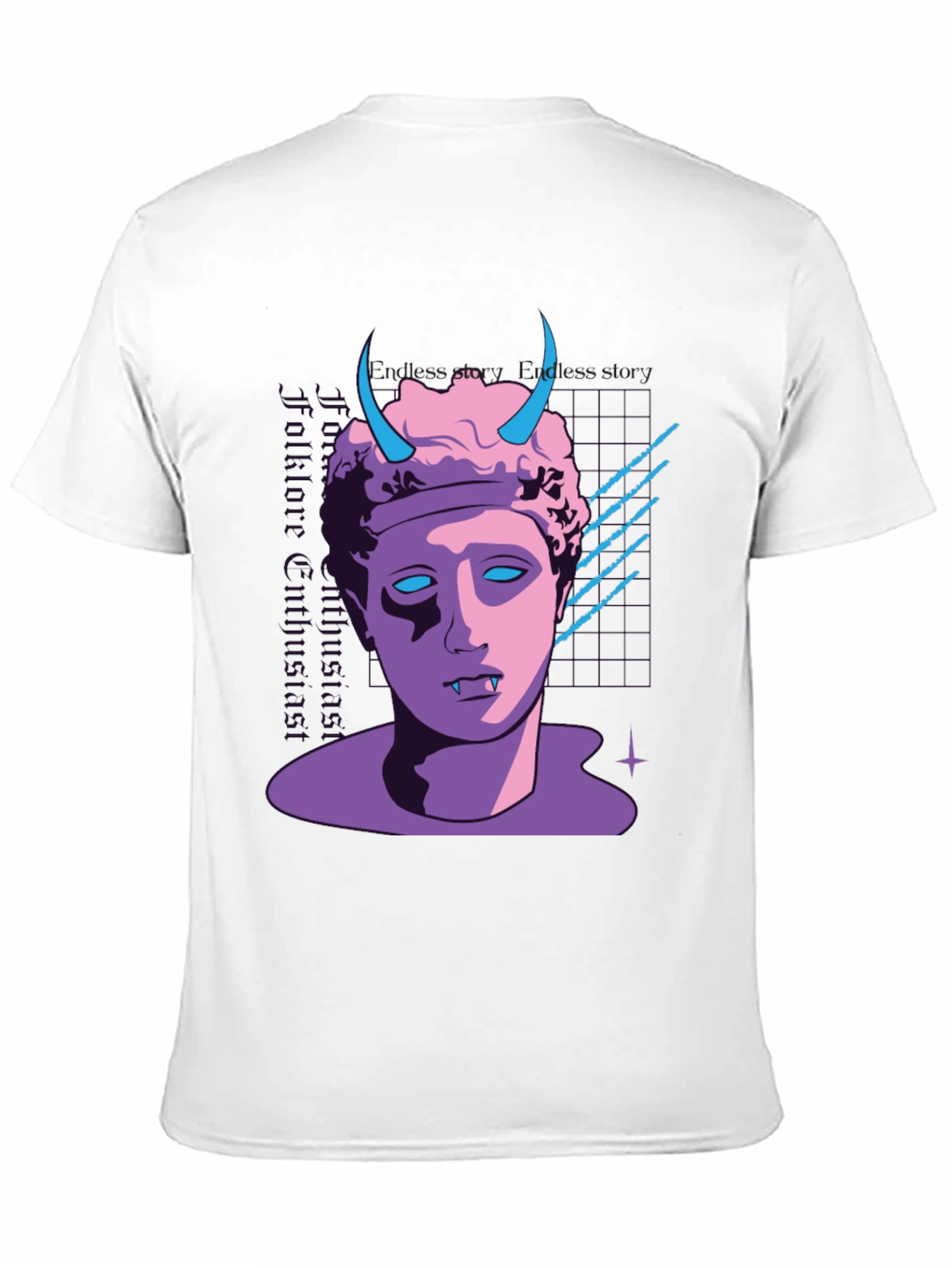 Black Vaporwave Vampire T-Shirt - Black view 11