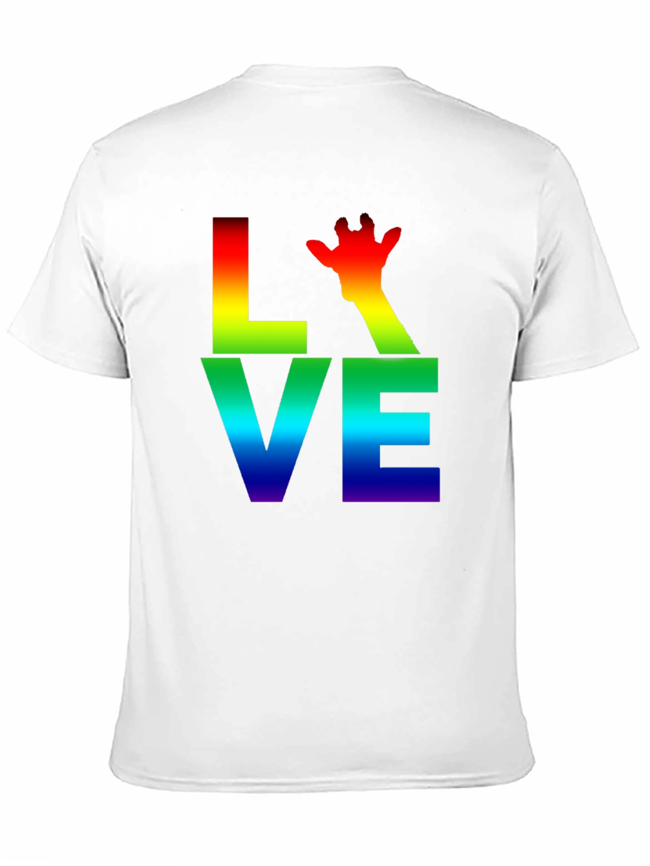 Black Rainbow LOVE Giraffe Graphic T-Shirt view 11