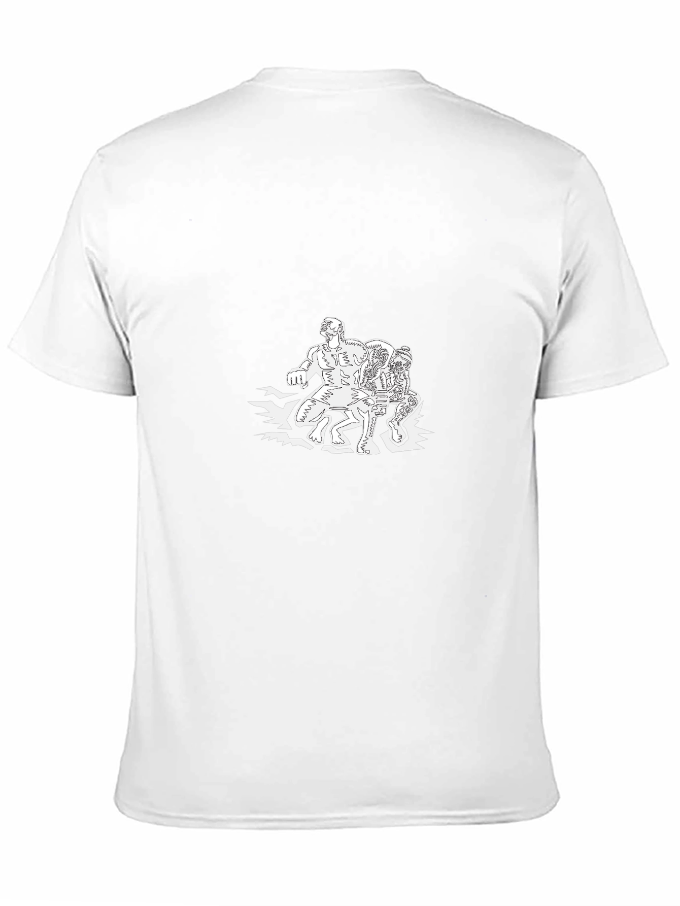 Black Graphic Tee: Cartoon Figures view 11