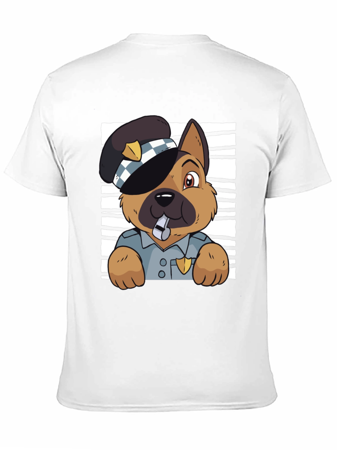 Black Police Dog Graphic T-Shirt - Cute Cartoon Design view 11