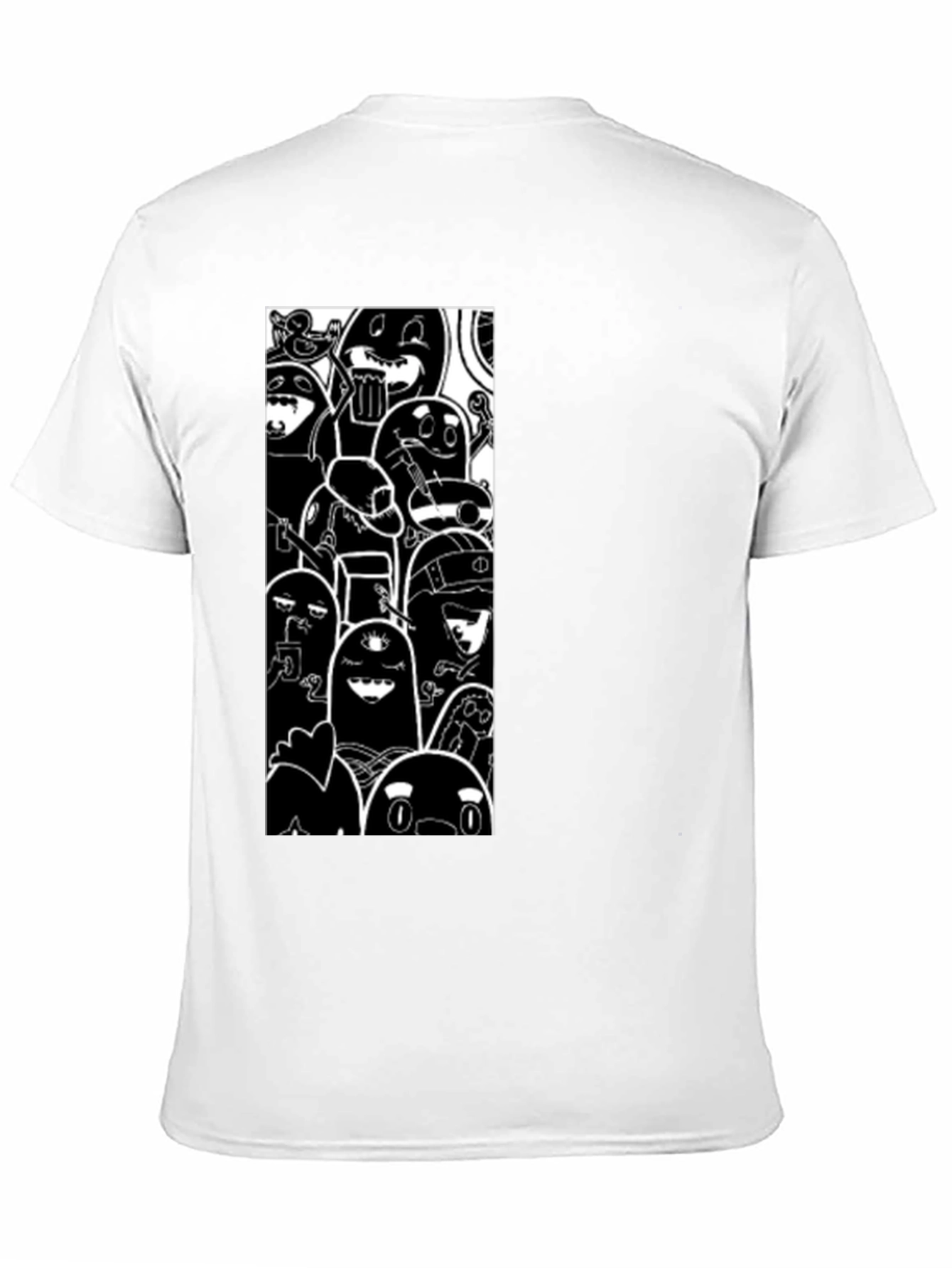 Black Cartoon Character Graphic Print Black T-Shirt view 11