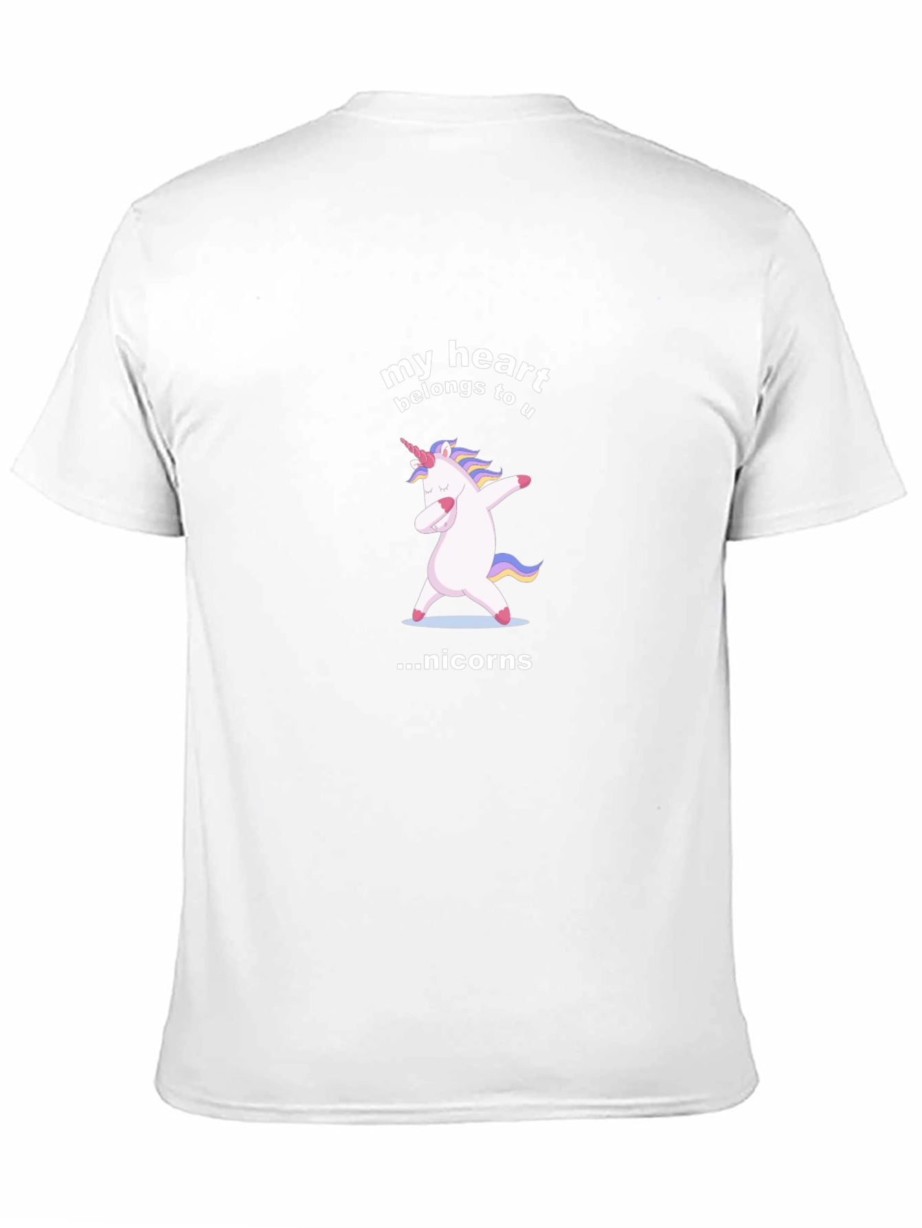 Black Unicorns My Heart Belongs To U Men's Graphic T-Shirt view 11