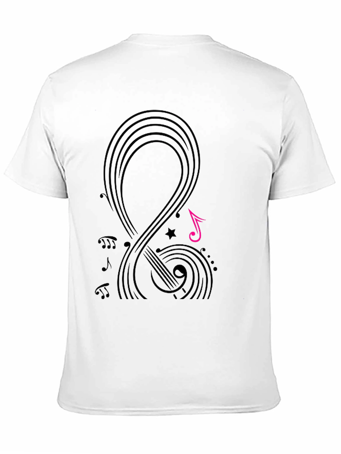 Black Musical Notes Graphic Tee - Black view 11