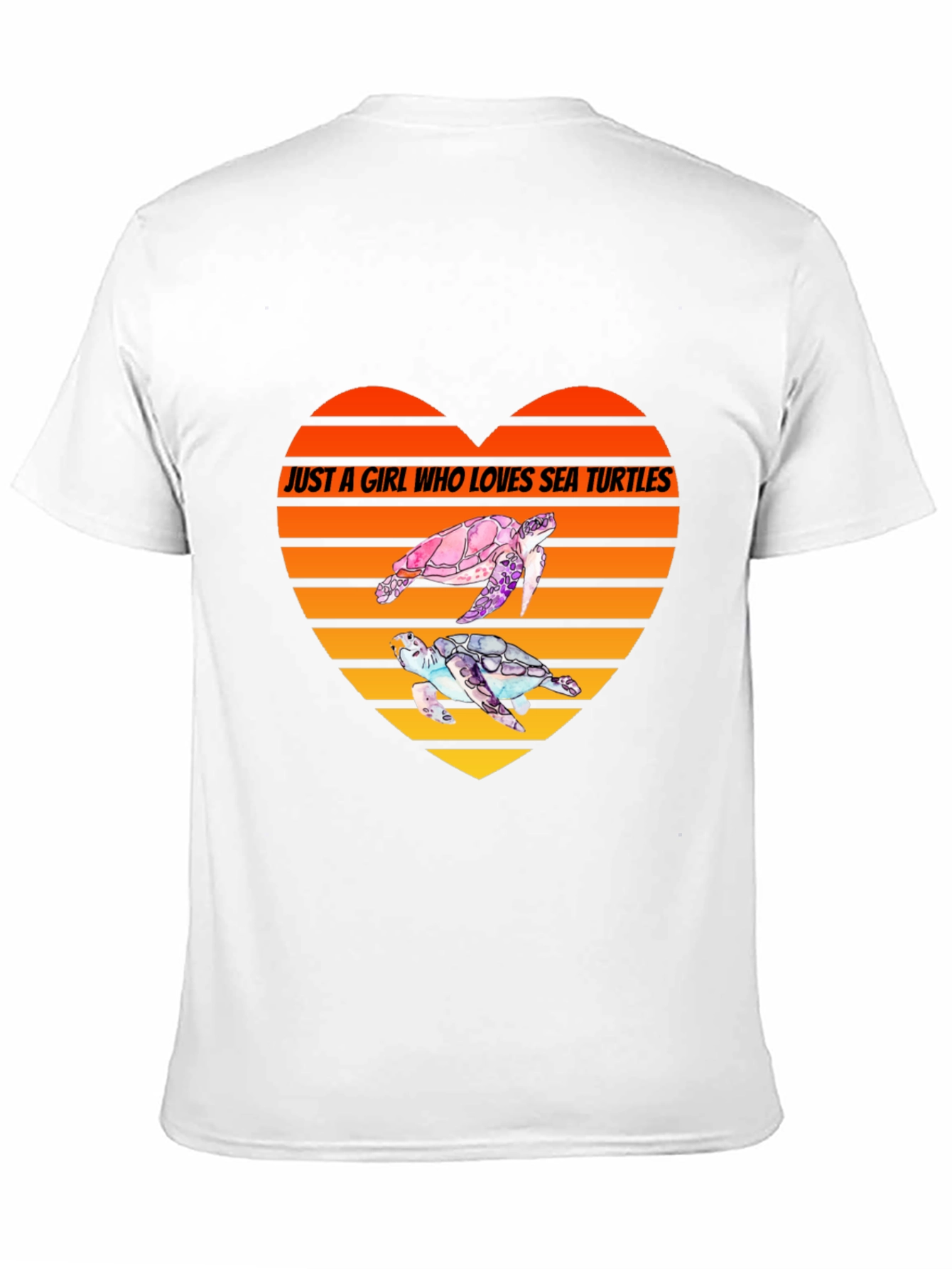 Black Sea Turtle Lover Heart T-Shirt view 11