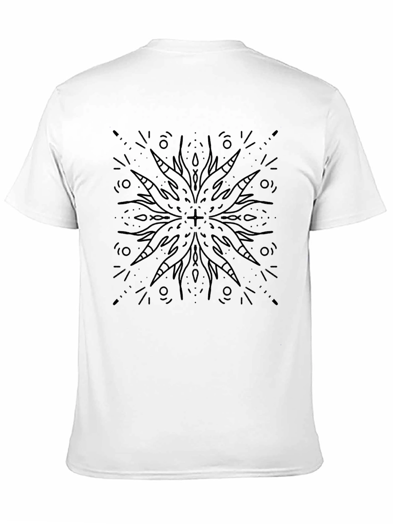 Black Abstract Graphic Black T-Shirt view 11