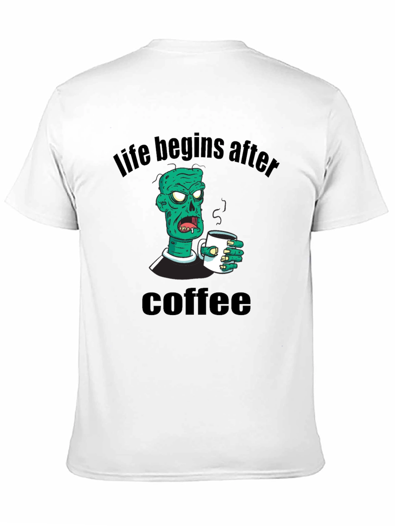 Black Life Begins After Coffee Zombie T-Shirt view 11