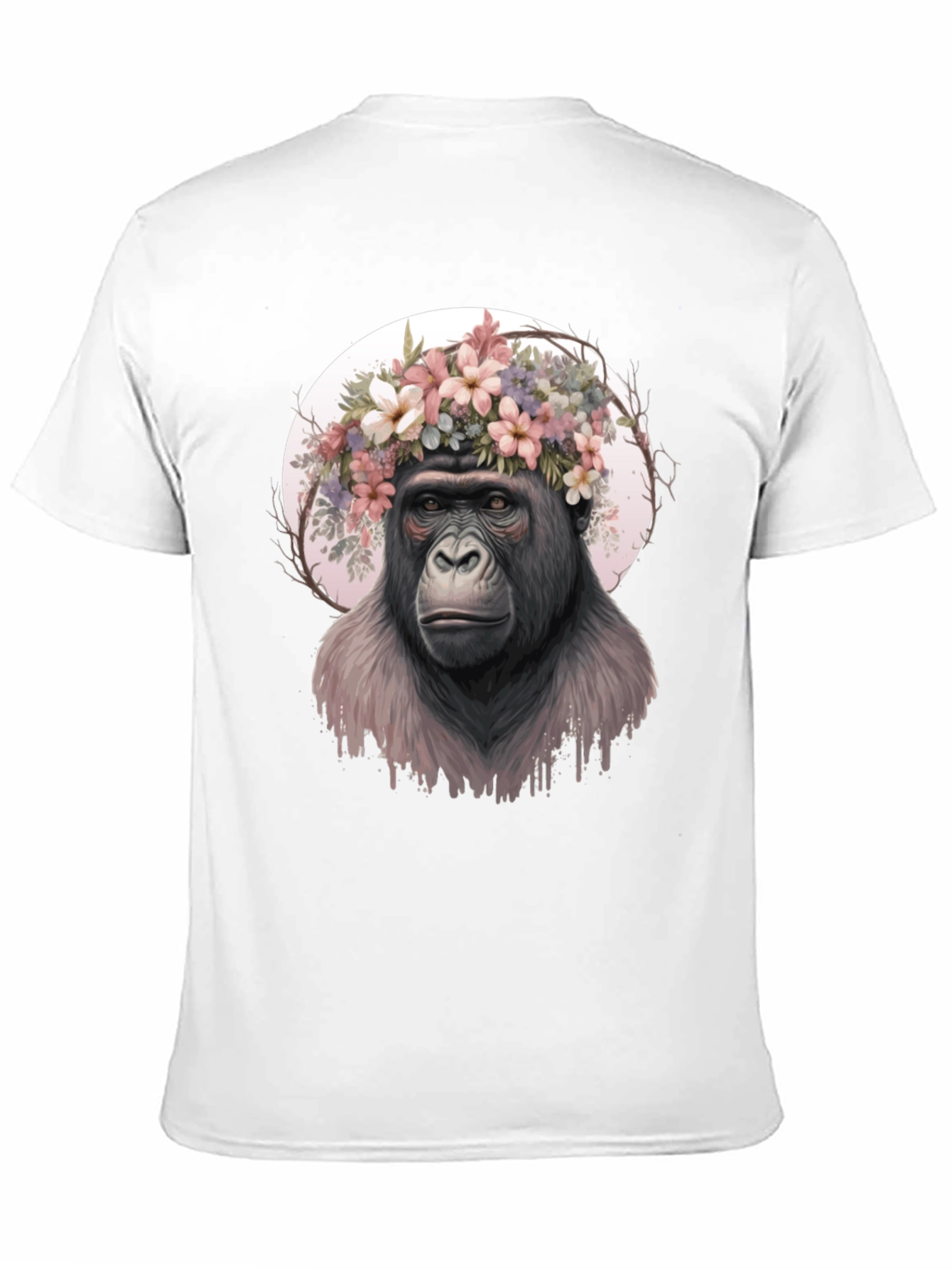 Black Gorilla Flower Crown Graphic Tee view 11