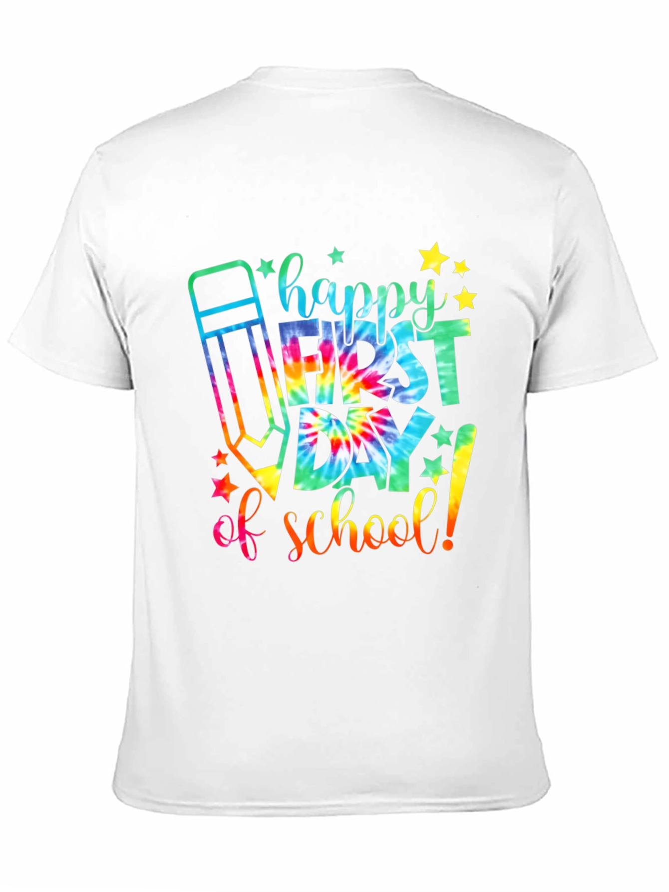 Black Happy First Day of School Tie Dye T-Shirt view 11