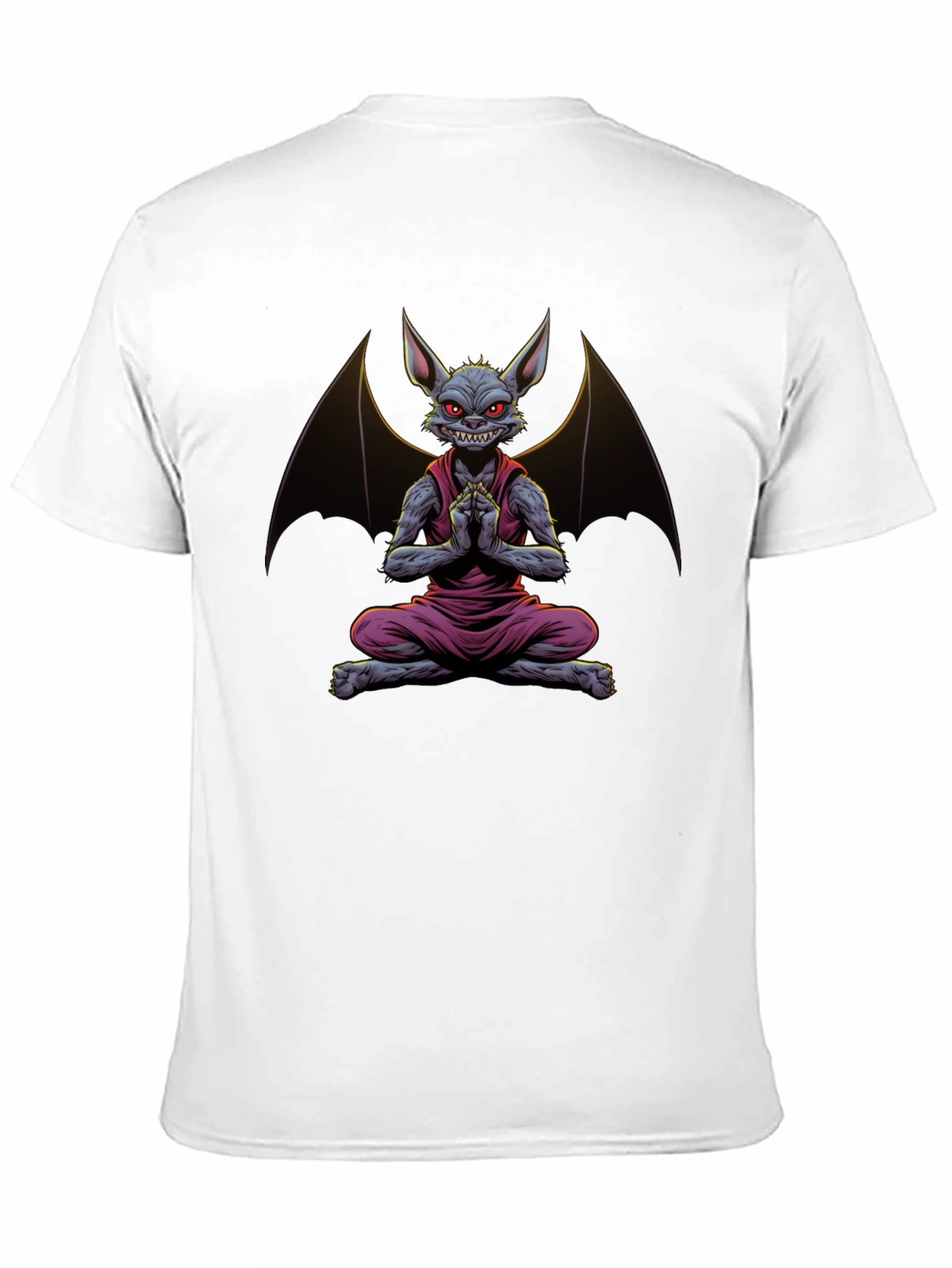 Black Bat Meditation T-Shirt - Men's Black Tee view 11