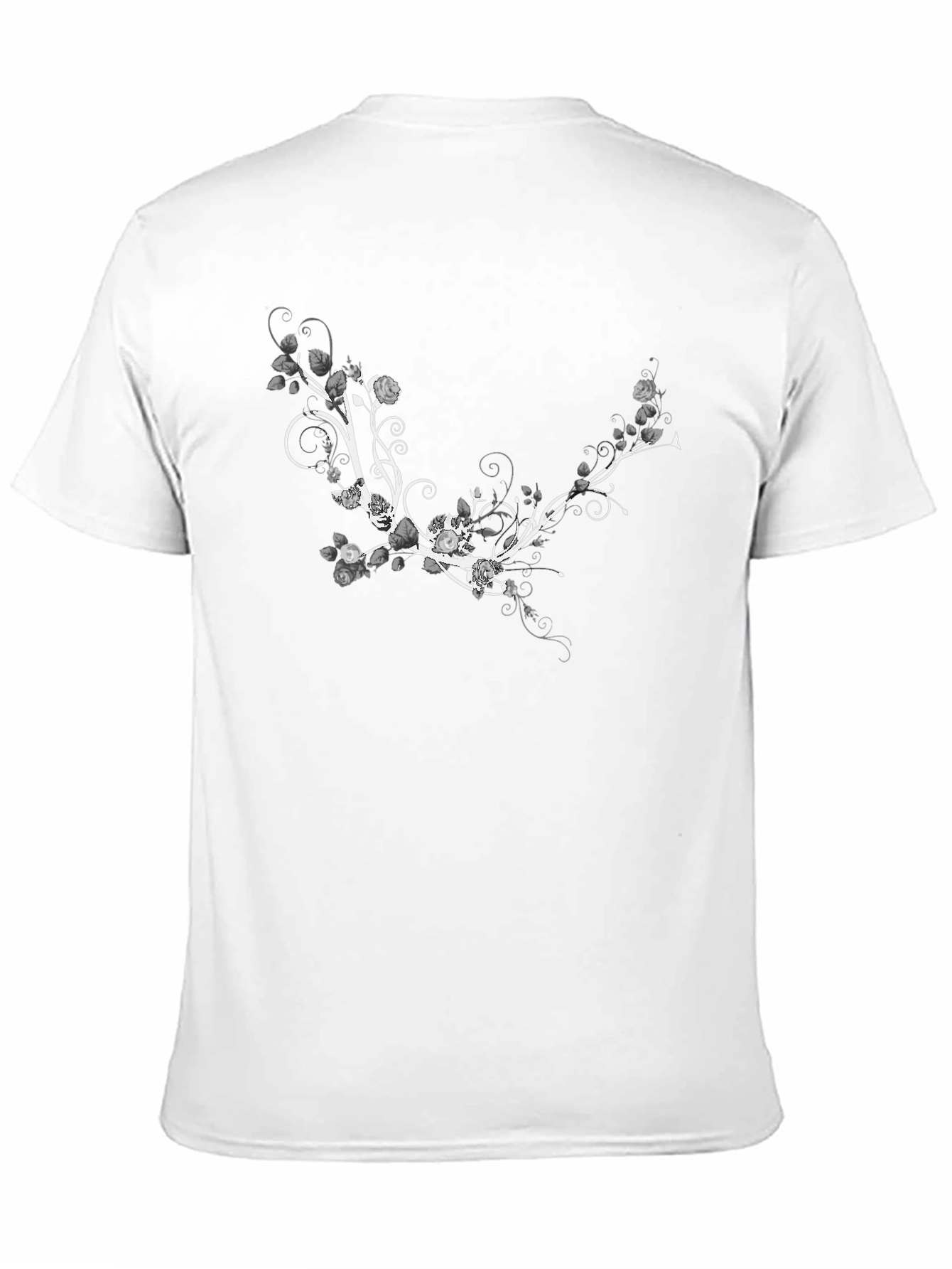 Black Floral Vine Graphic T-Shirt - Stylish Black Tee view 11