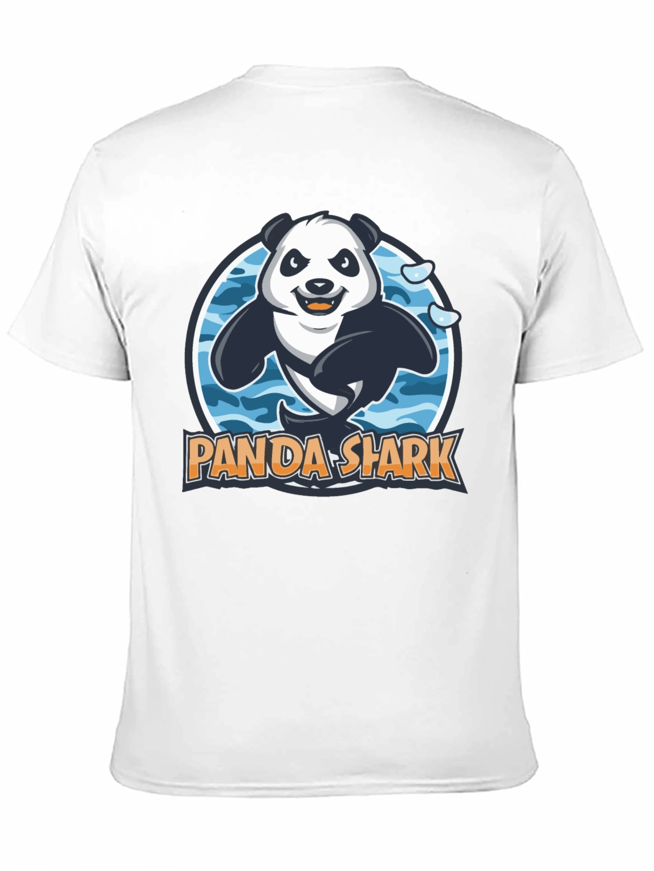Black Panda Shark Graphic T-Shirt - Black Cotton Tee view 11