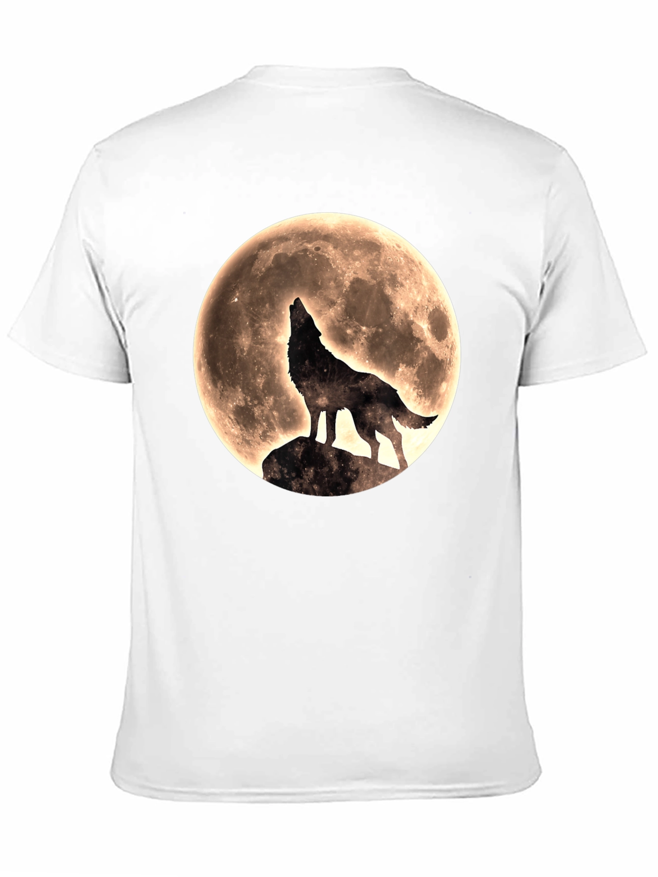 Black Wolf Howling at Moon Graphic T-Shirt - Black view 11