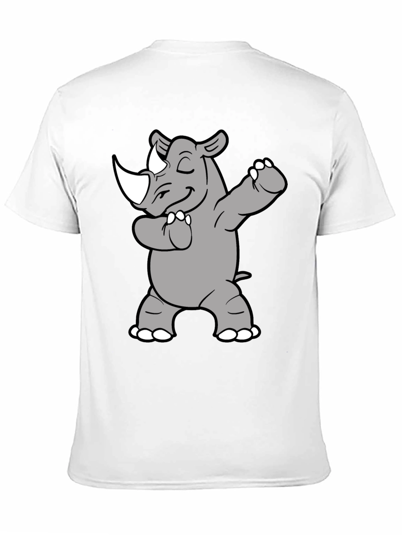 Black Dabbing Rhino Graphic Tee - Black Cotton Blend view 11