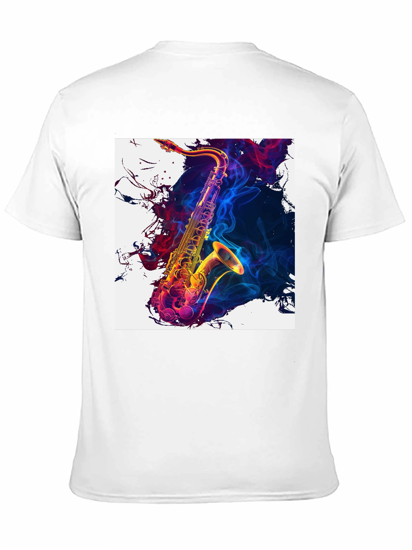 Black Saxophone Art Graphic Tee - Cool Music Lover Shirt view 11