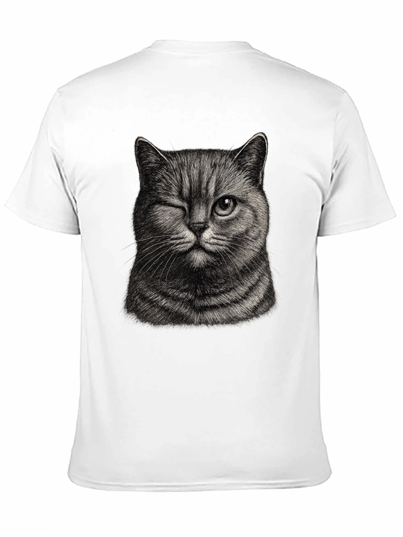 Black Winking Cat Graphic Tee - Men's Black T-Shirt view 11