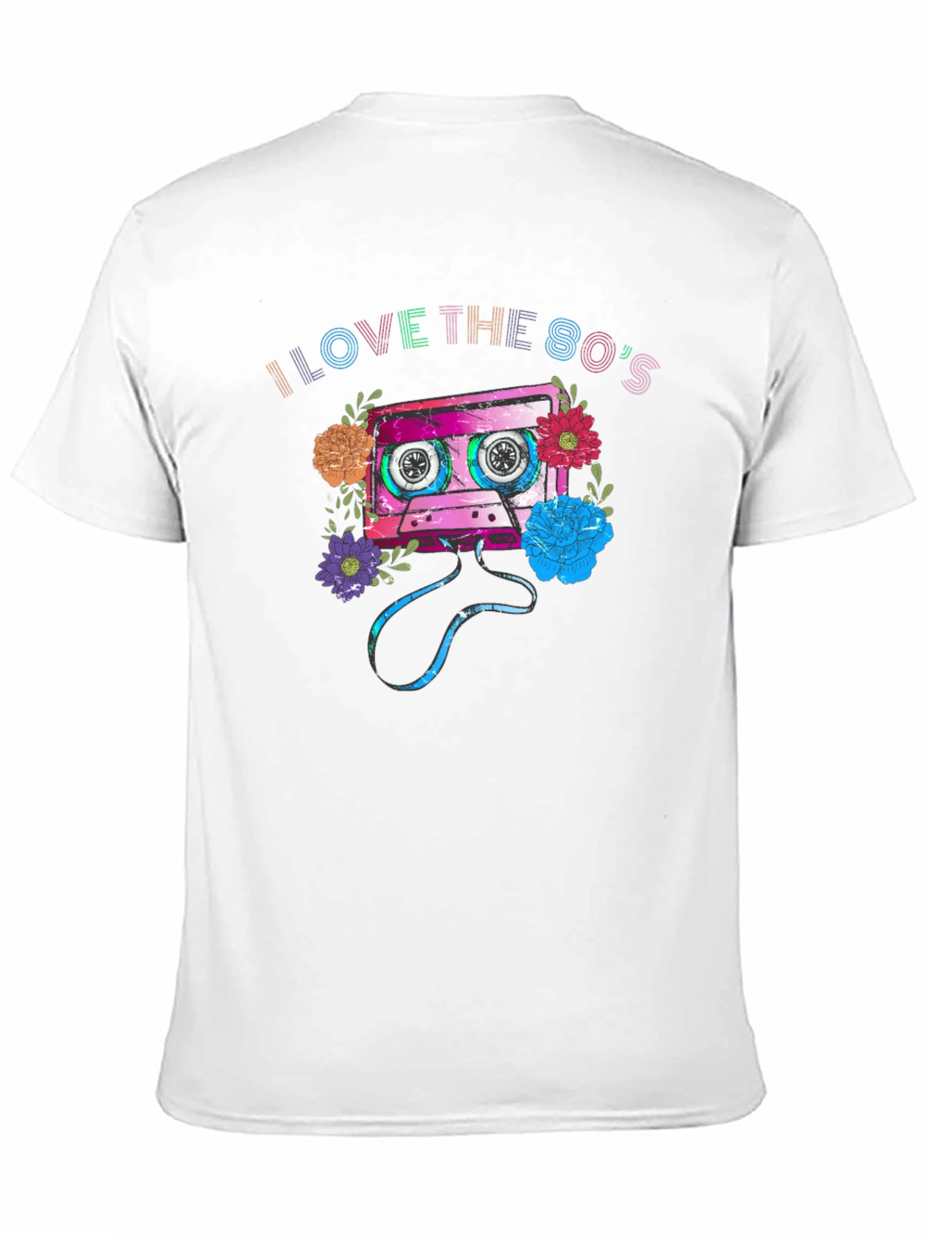 Black I Love the 80s Cassette Tape Graphic T-Shirt view 11