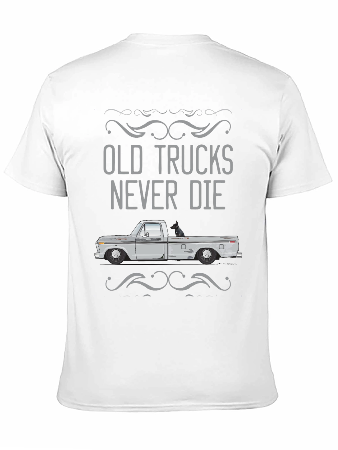 Black Old Trucks Never Die Graphic Tee view 11
