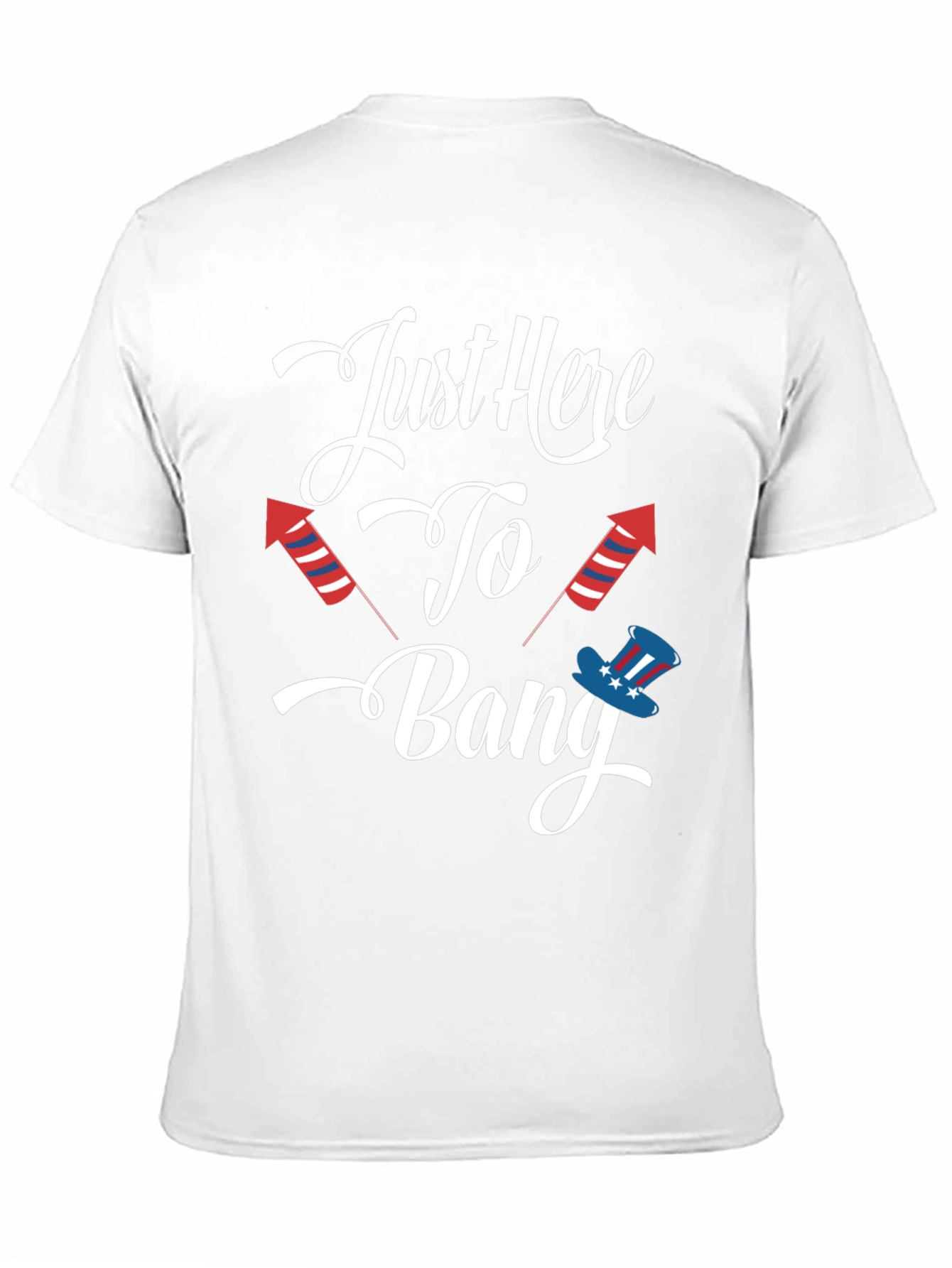 Black Just Here to Bang Patriotic T-Shirt view 11