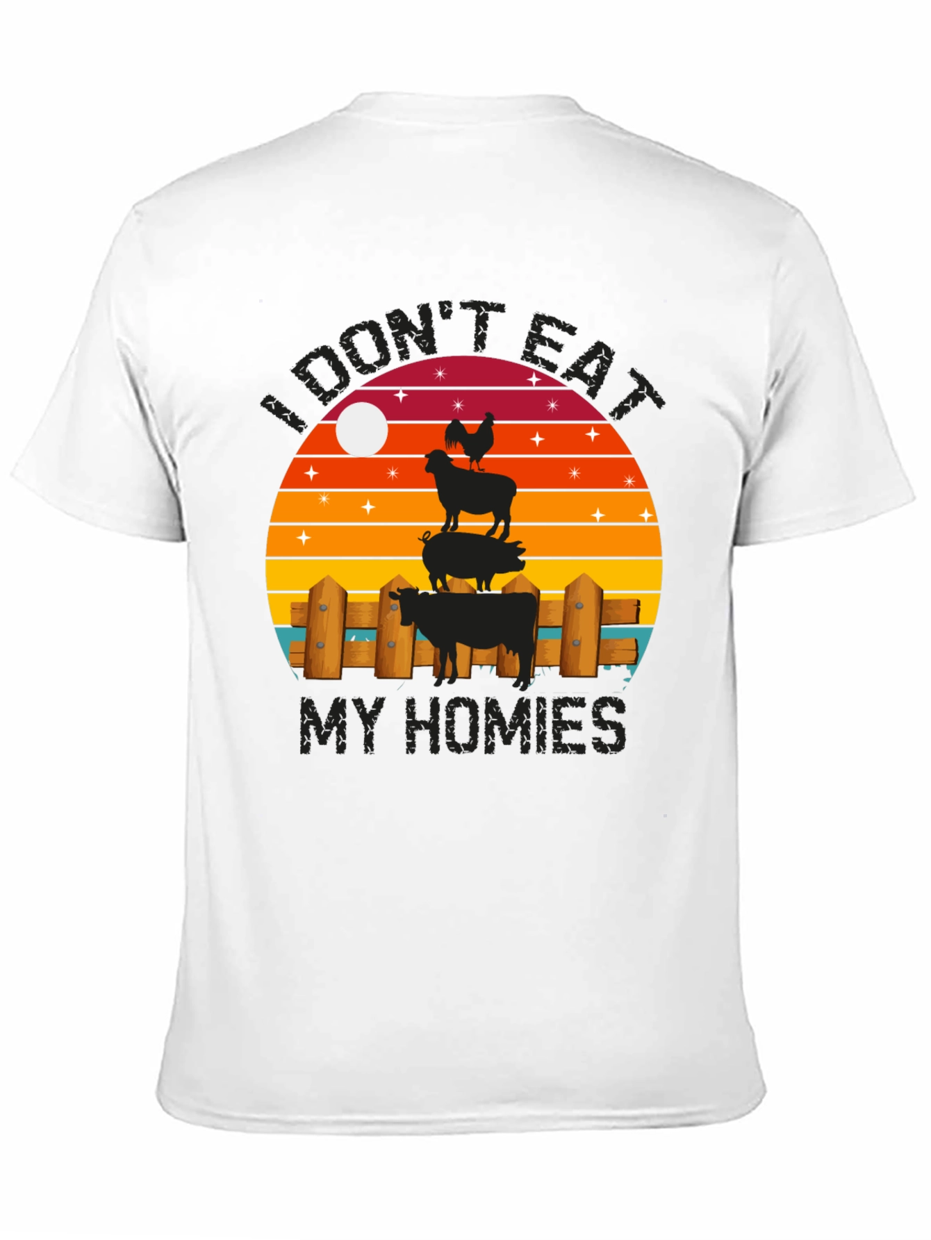 Black I Don't Eat My Homies Graphic T-Shirt view 11