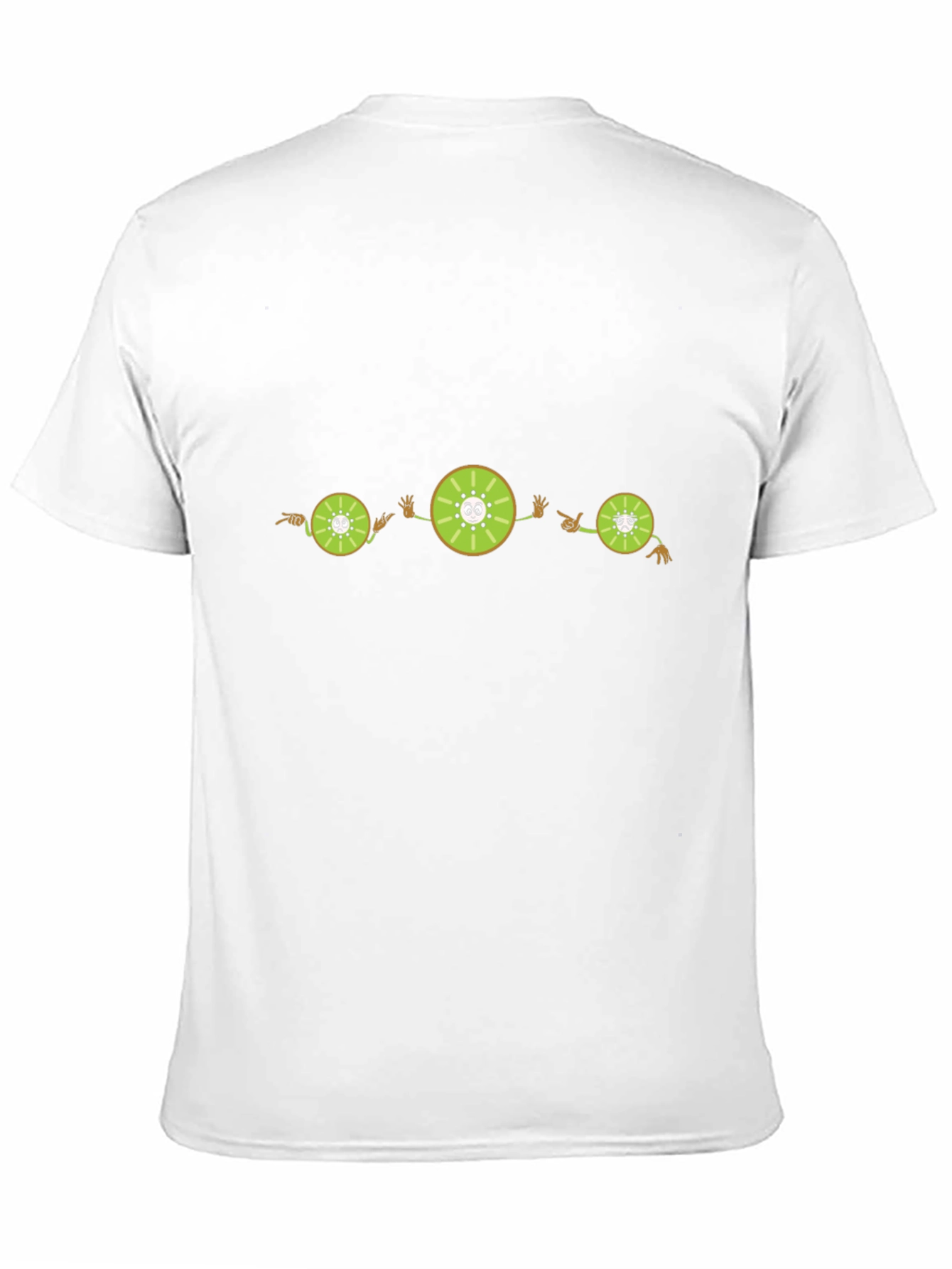 Black Kiwi Fruit Cartoon Graphic Black T-Shirt view 11