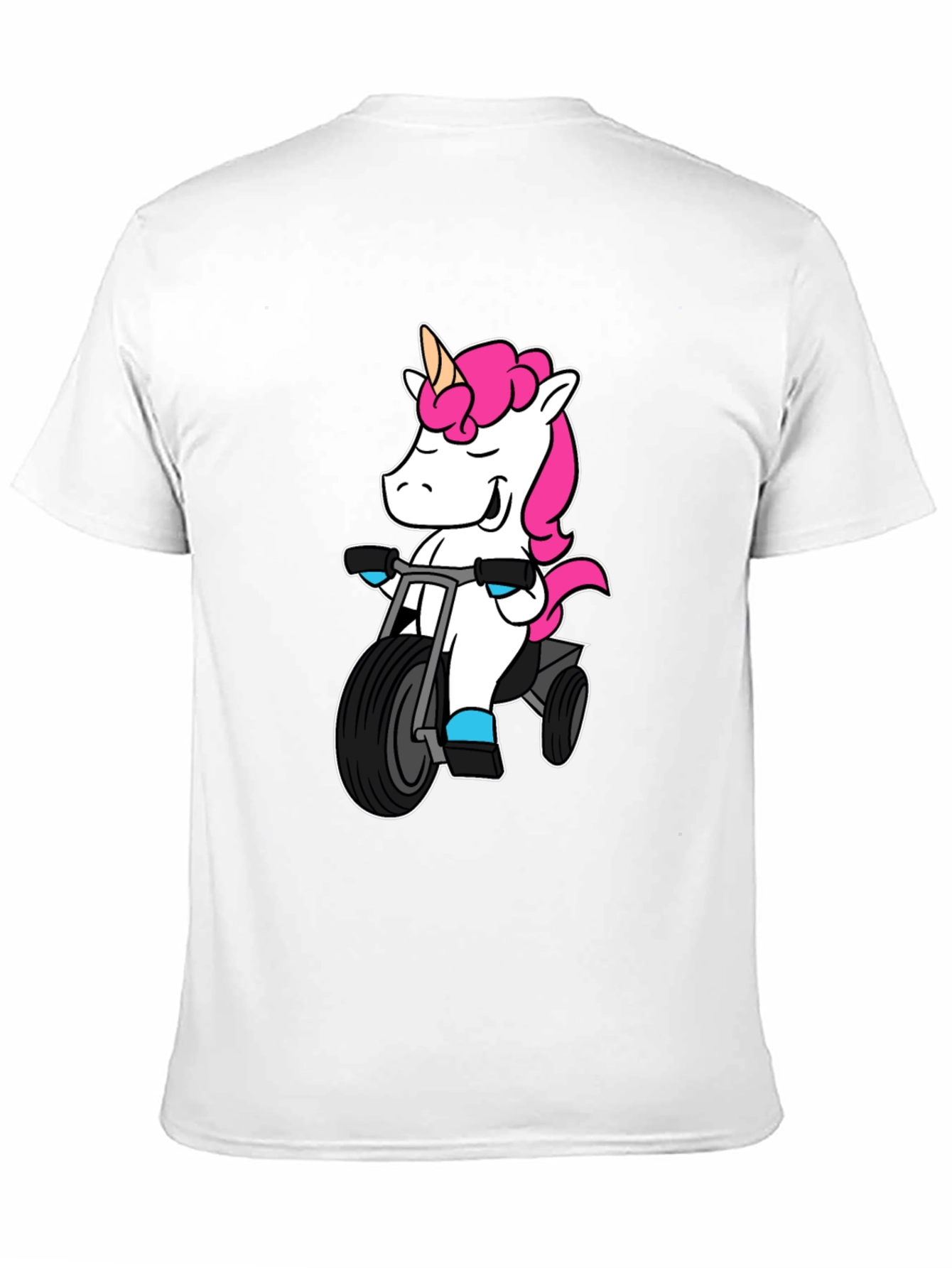 Black Unicorn on Tricycle T-Shirt - Black view 11