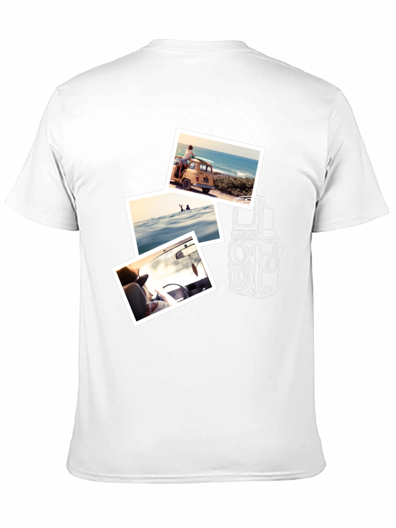 Black Retro Camera & Travel Photo T-Shirt view 11