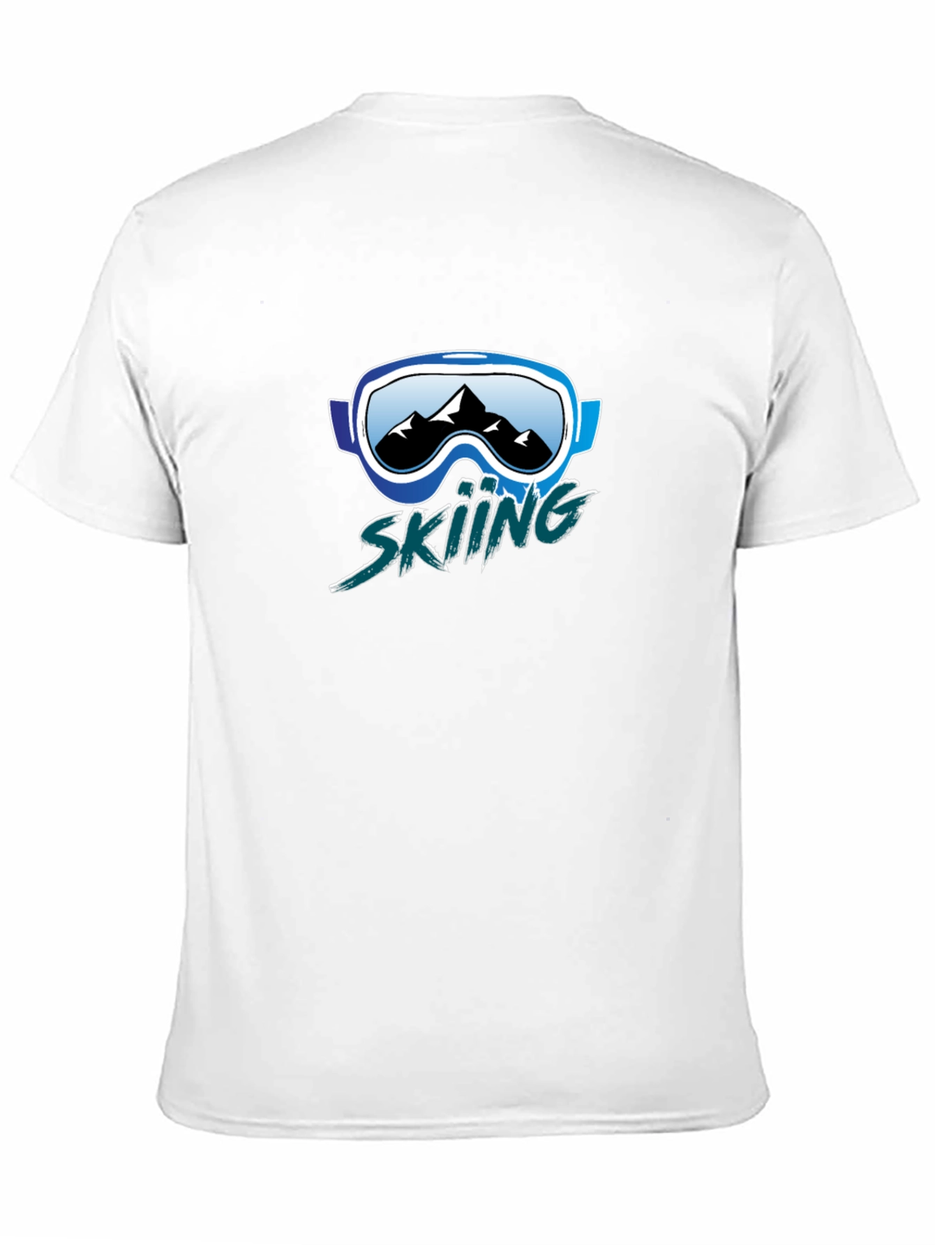 Black Skiing Graphic Tee - Mountain Goggles Design view 11