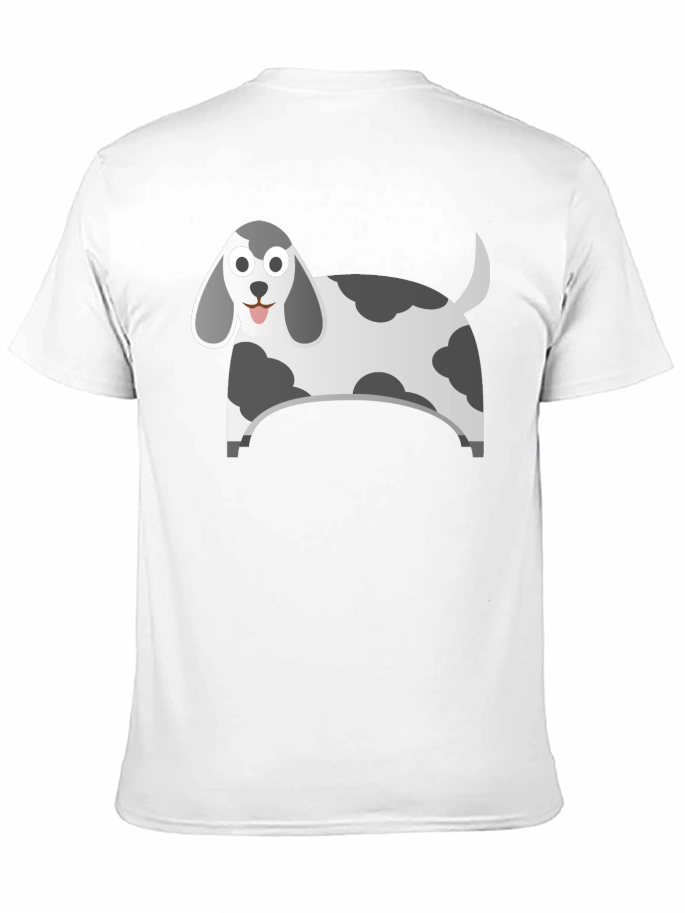 Black Cartoon Dog Graphic Tee - Black Cotton Blend view 11