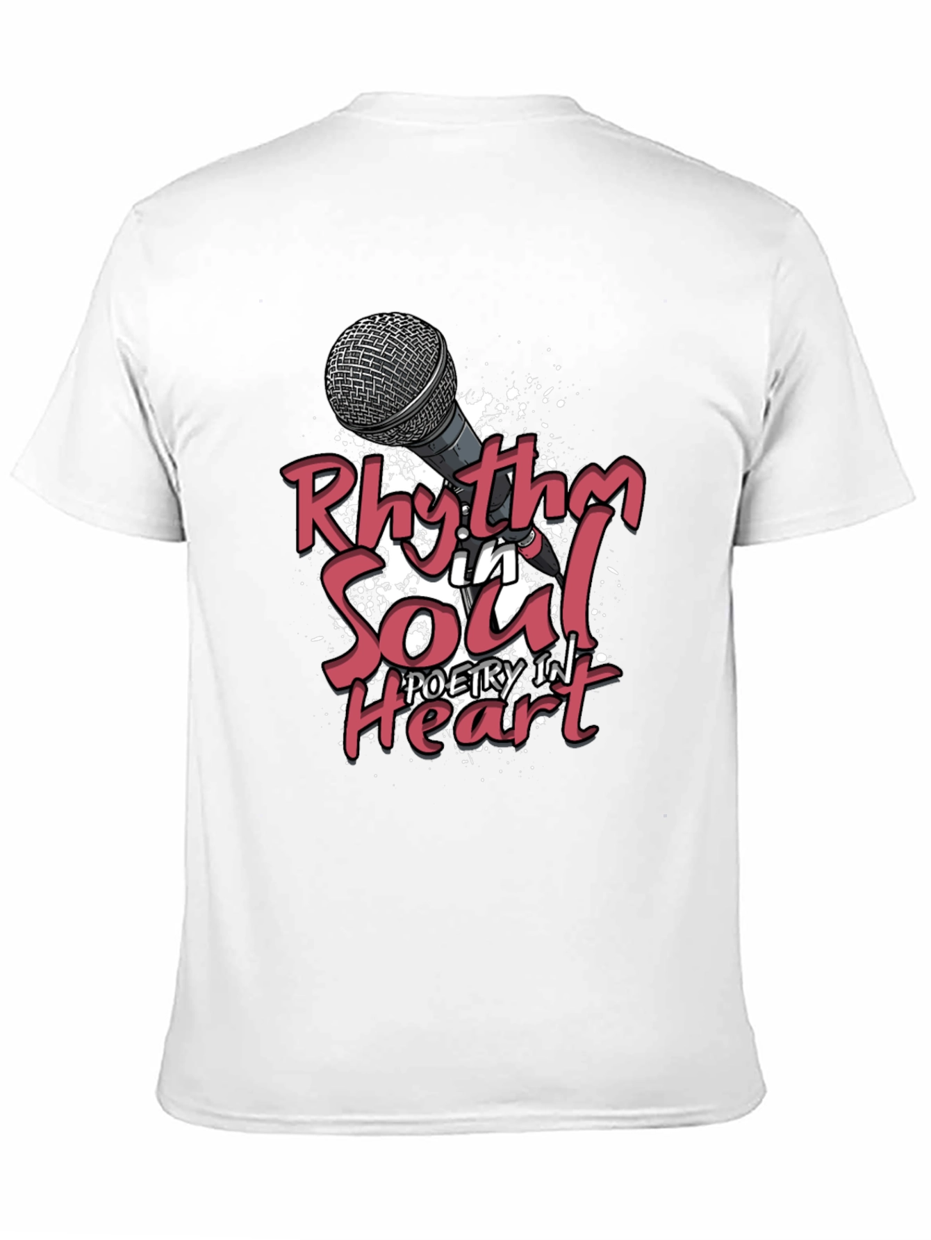 Black Rhythm in Soul Poetry Heart Graphic T-Shirt view 11
