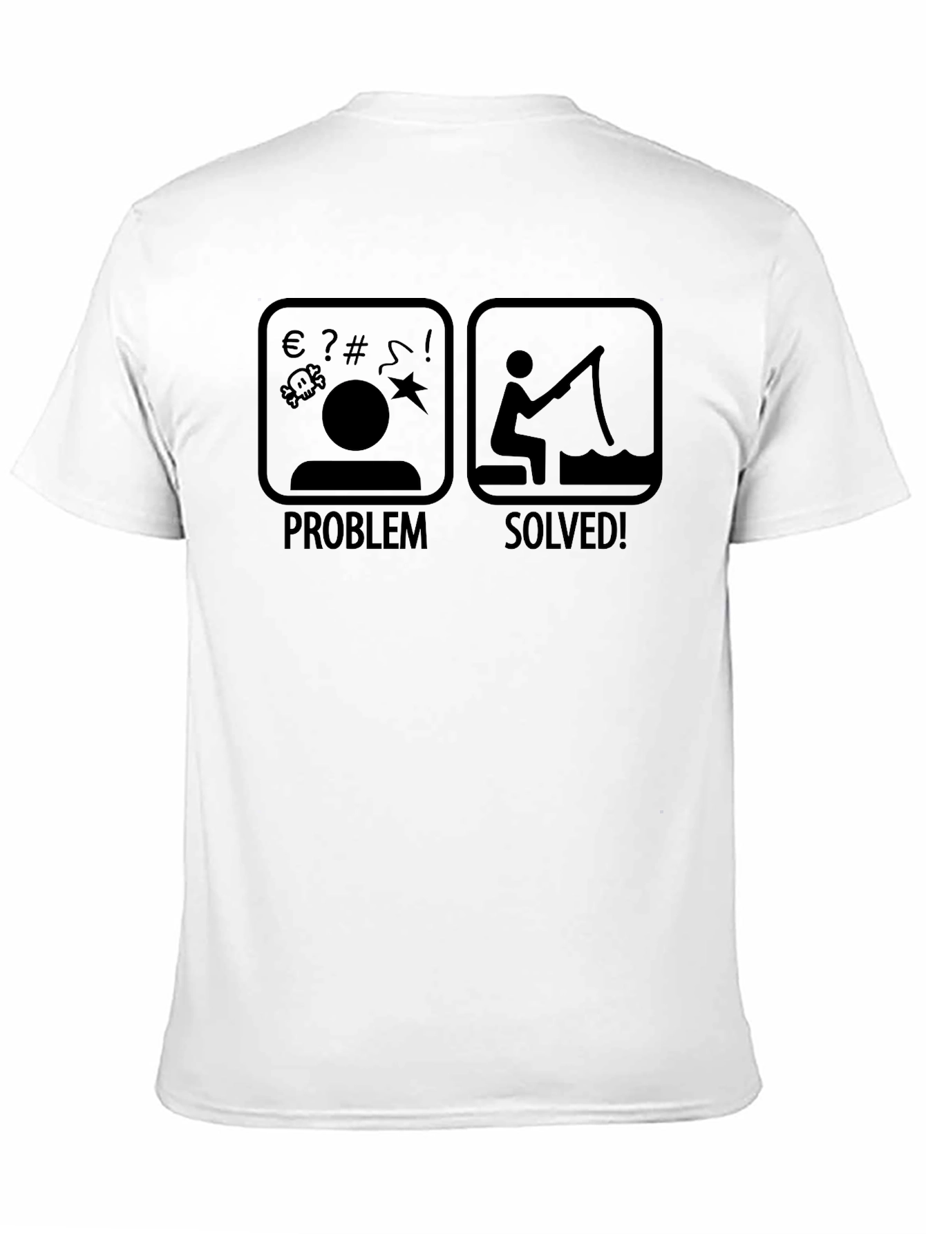 Black Problem Solved Fishing T-Shirt view 11