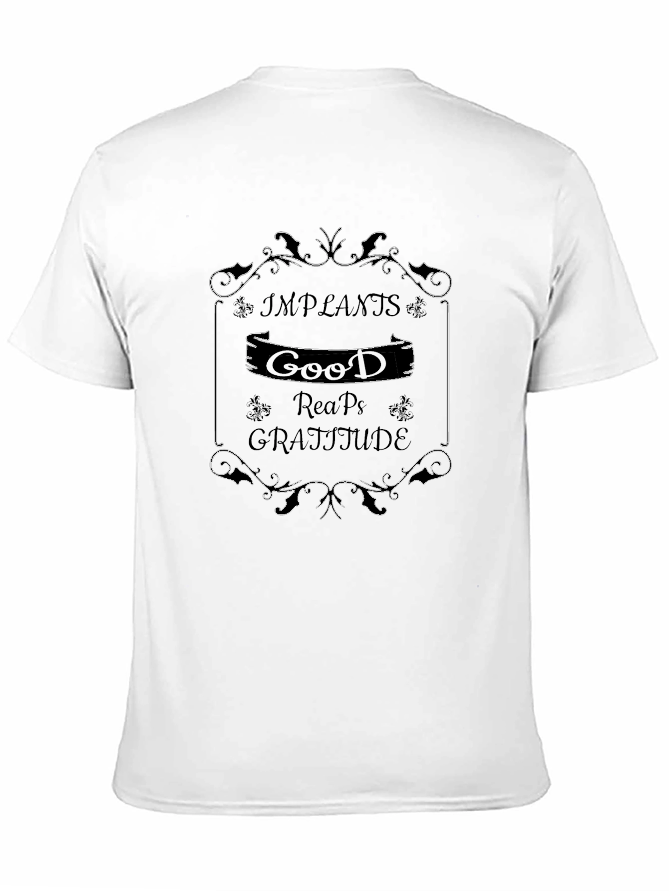 Black Implants Reap Good Gratitude Black T-Shirt view 11