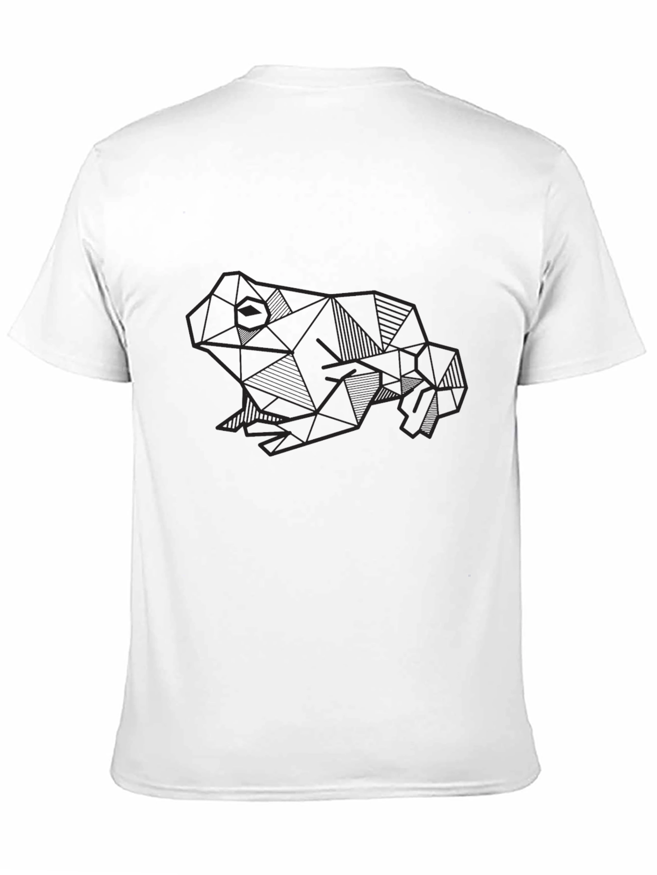 Black Geometric Frog Graphic Tee - Modern Black T-Shirt view 11