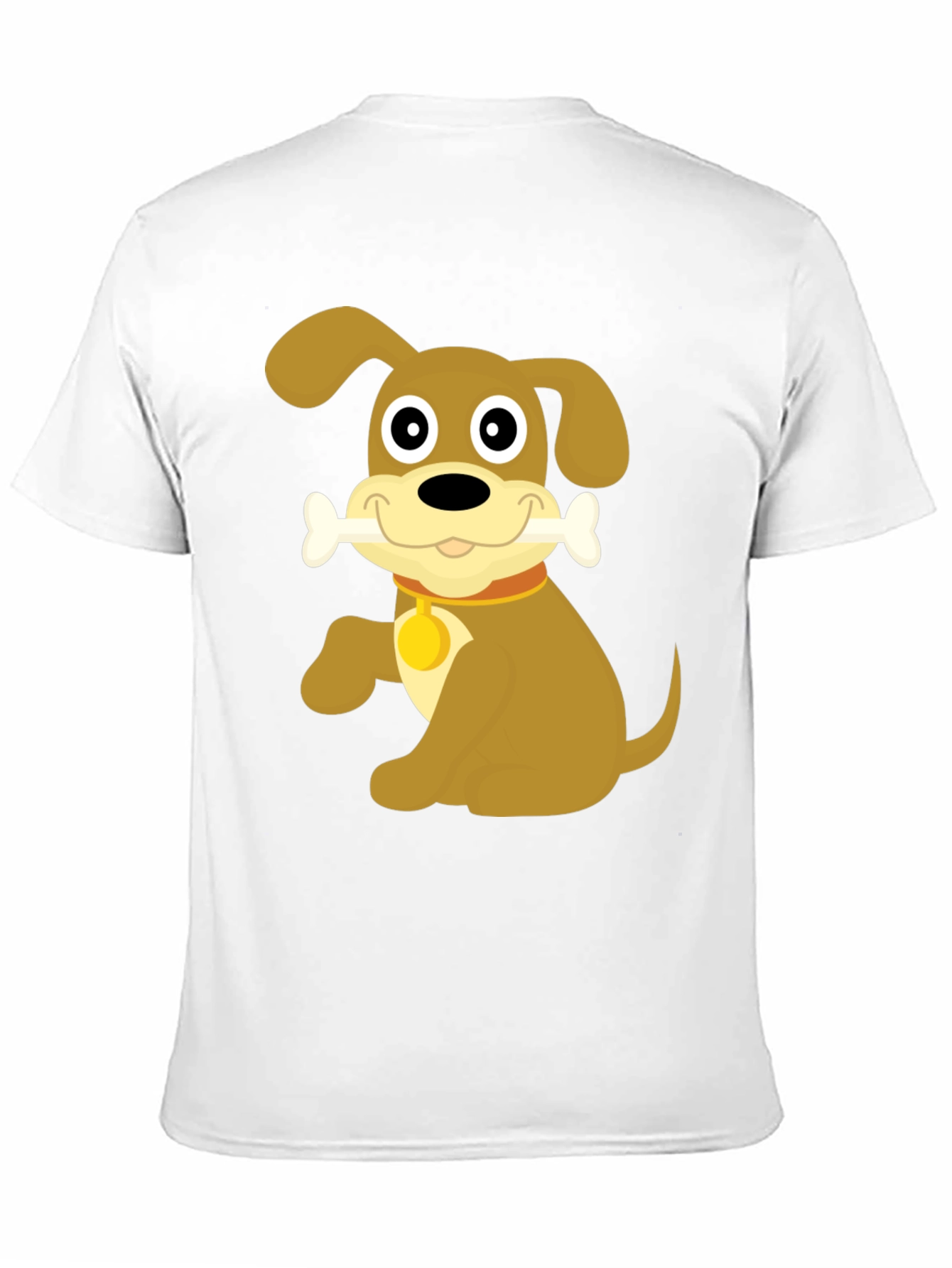 Black Cute Dog Bone Cartoon Black T-Shirt view 11