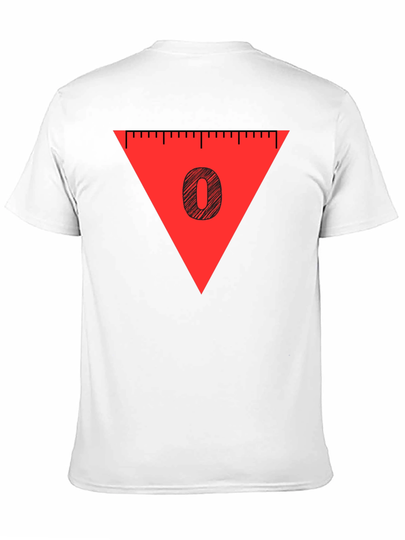 Black Red Triangle '0' Graphic Tee - Soft Cotton Blend, Casual Style view 11