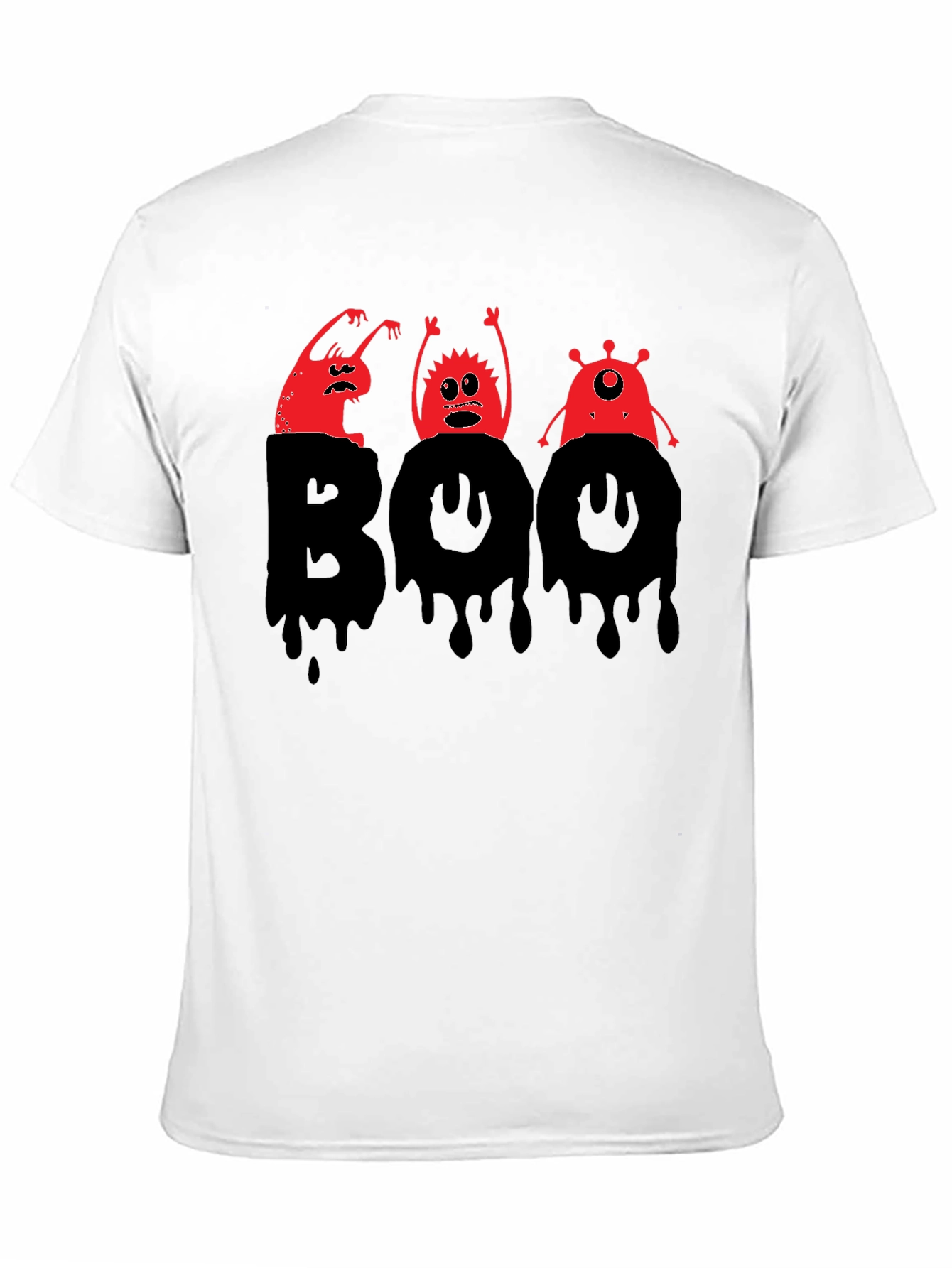 Black Halloween Boo Monster Graphic T-Shirt view 11