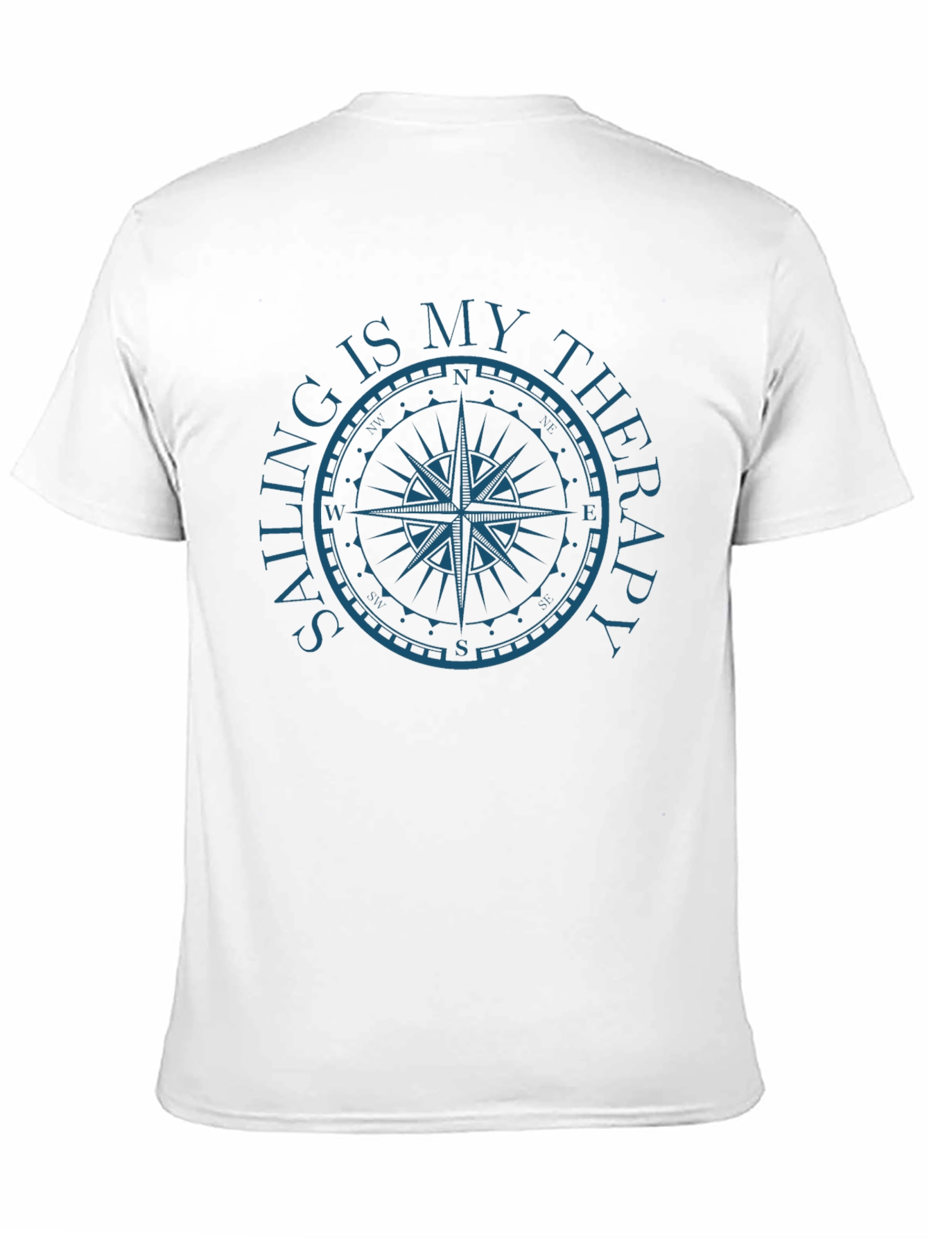 Black Sailing is My Therapy Compass Graphic T-Shirt view 11