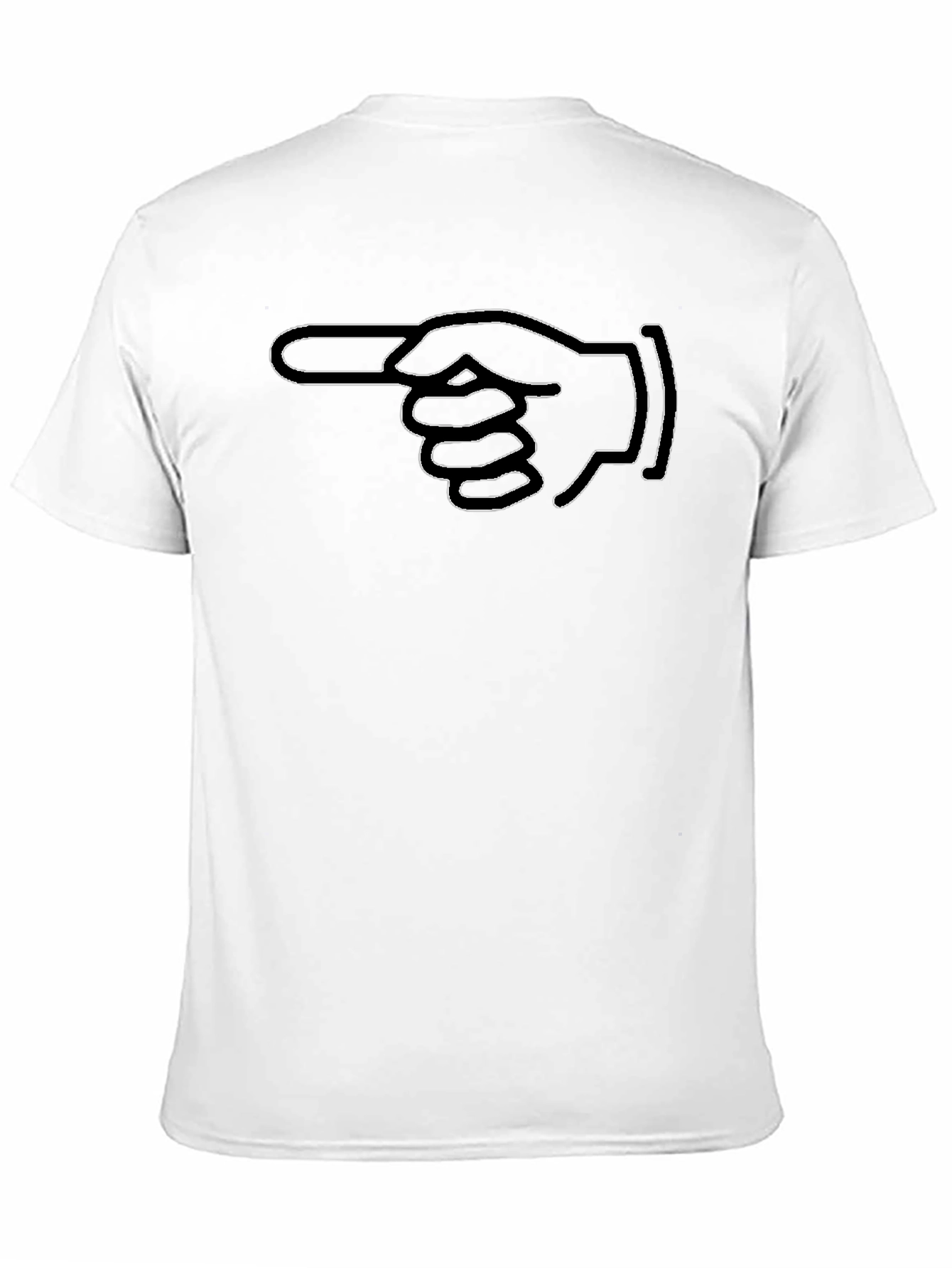 Black Pointing Finger Graphic Tee - Bold Black Cotton T-Shirt view 11