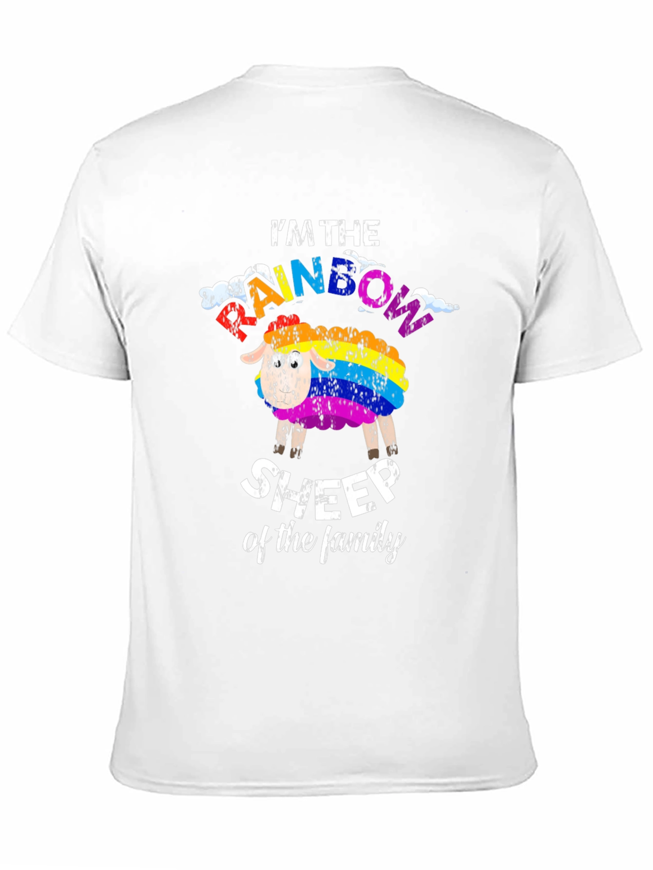 Black Rainbow Sheep T-Shirt: Unique Family Pride Apparel view 11