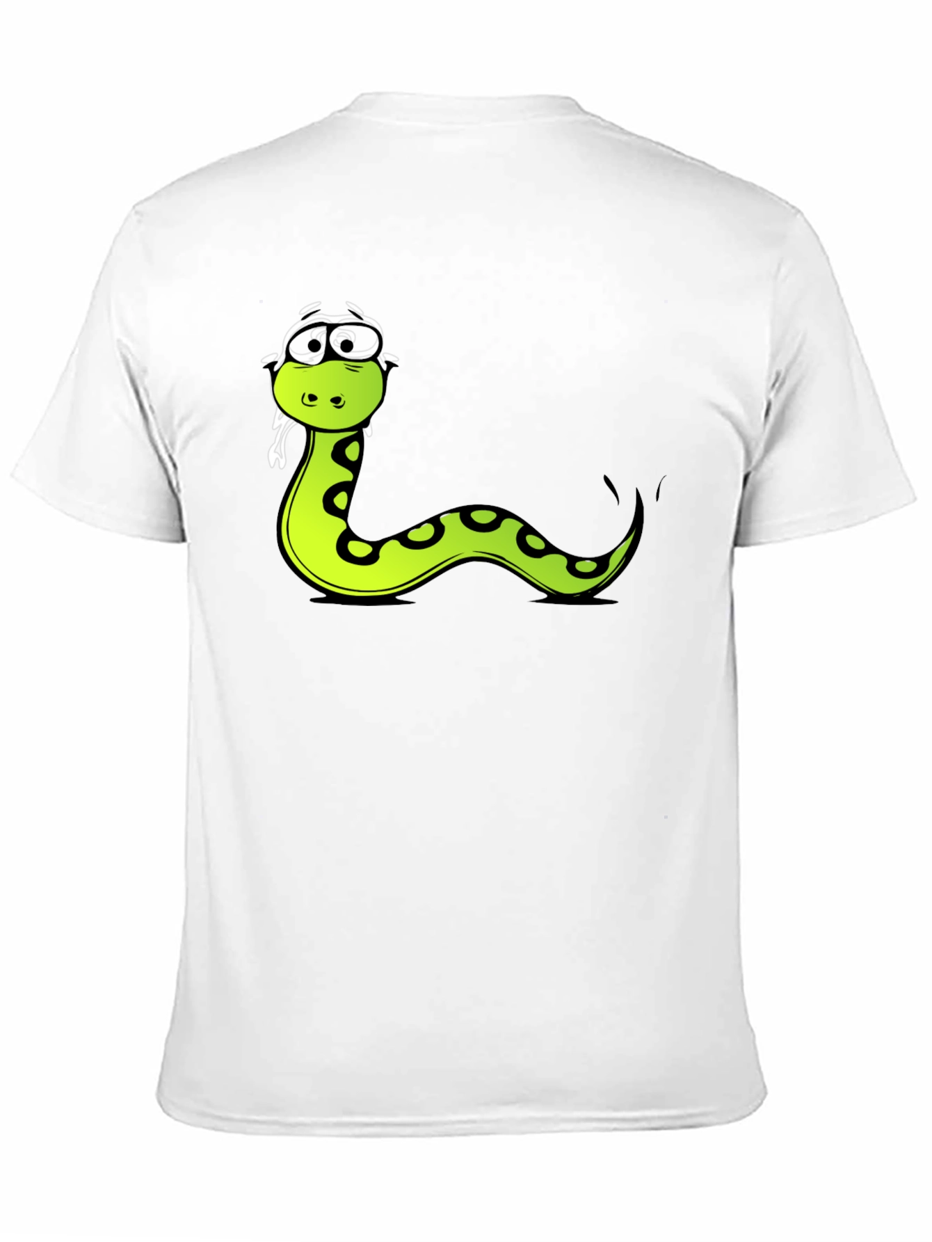 Black Funny Snake Cartoon Graphic Tee - Black T-Shirt view 11