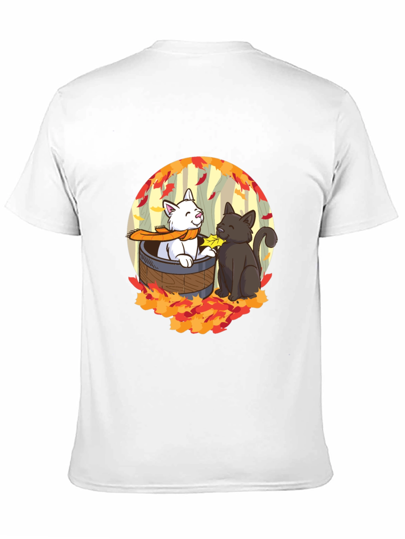 Black Autumn Cats T-Shirt - Cute Fall Design view 11