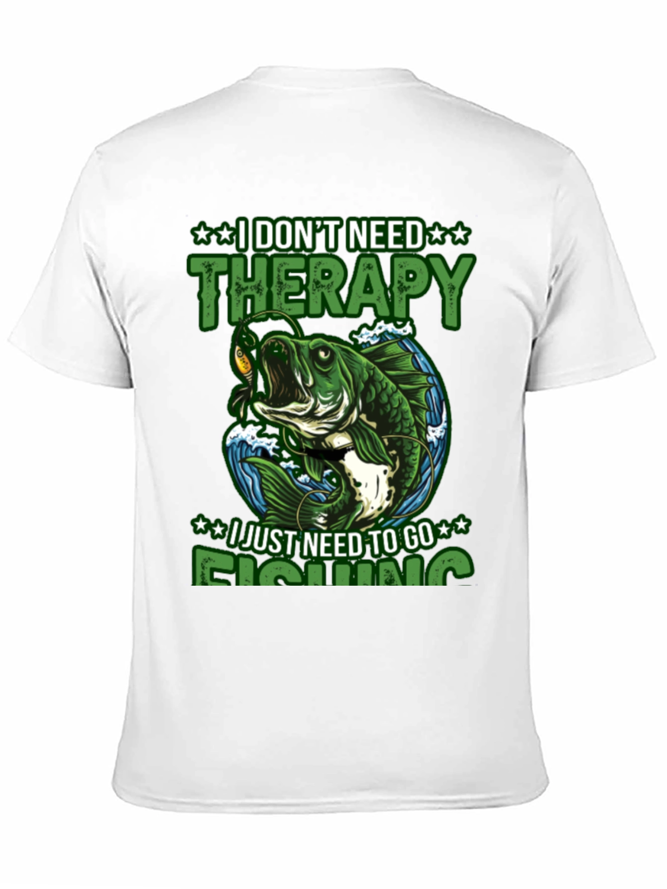 Black Fishing Therapy T-Shirt view 11