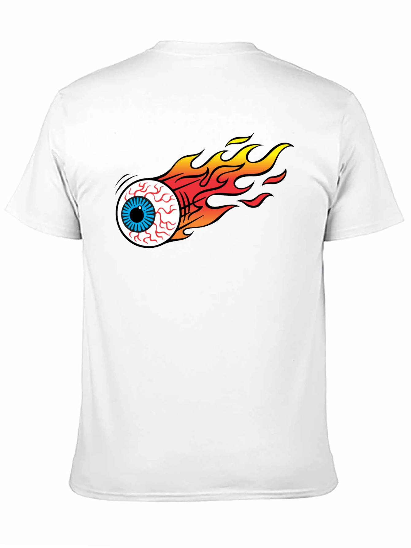 Black Flaming Eyeball Graphic Black T-Shirt view 11