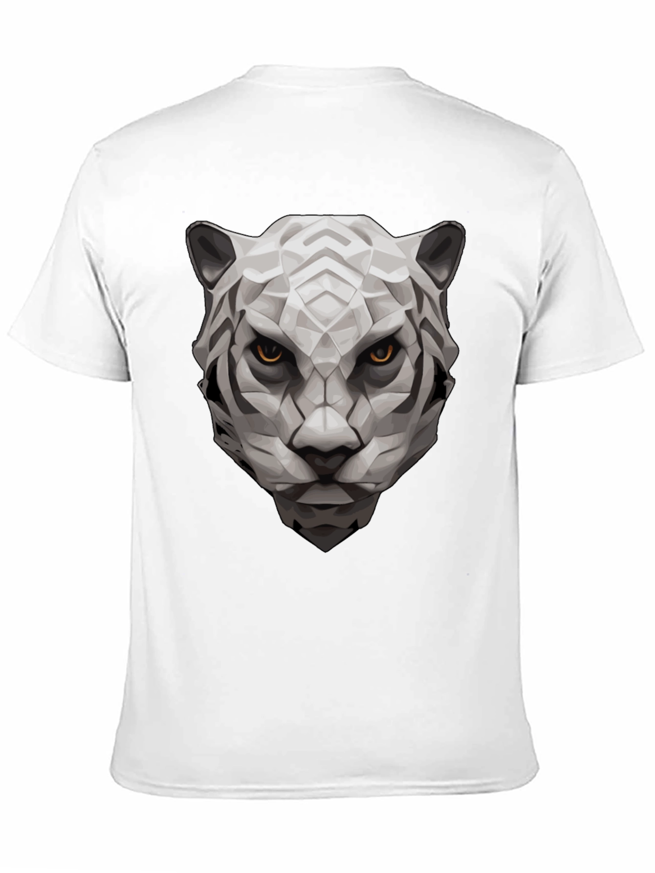Black Geometric Tiger Graphic Tee - Black Cotton view 11