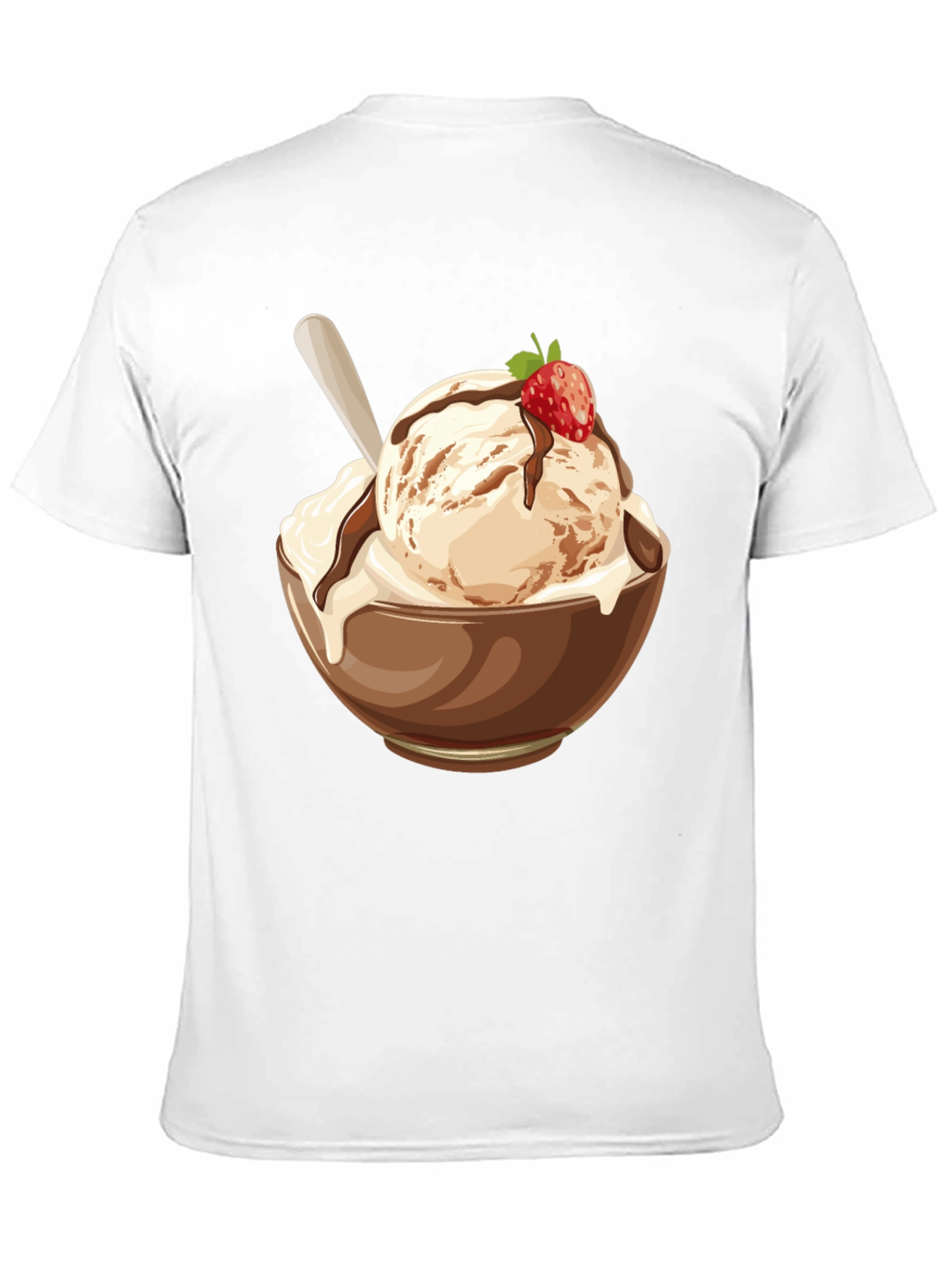 Black Ice Cream Bowl Graphic T-Shirt - Unisex Black Tee view 11